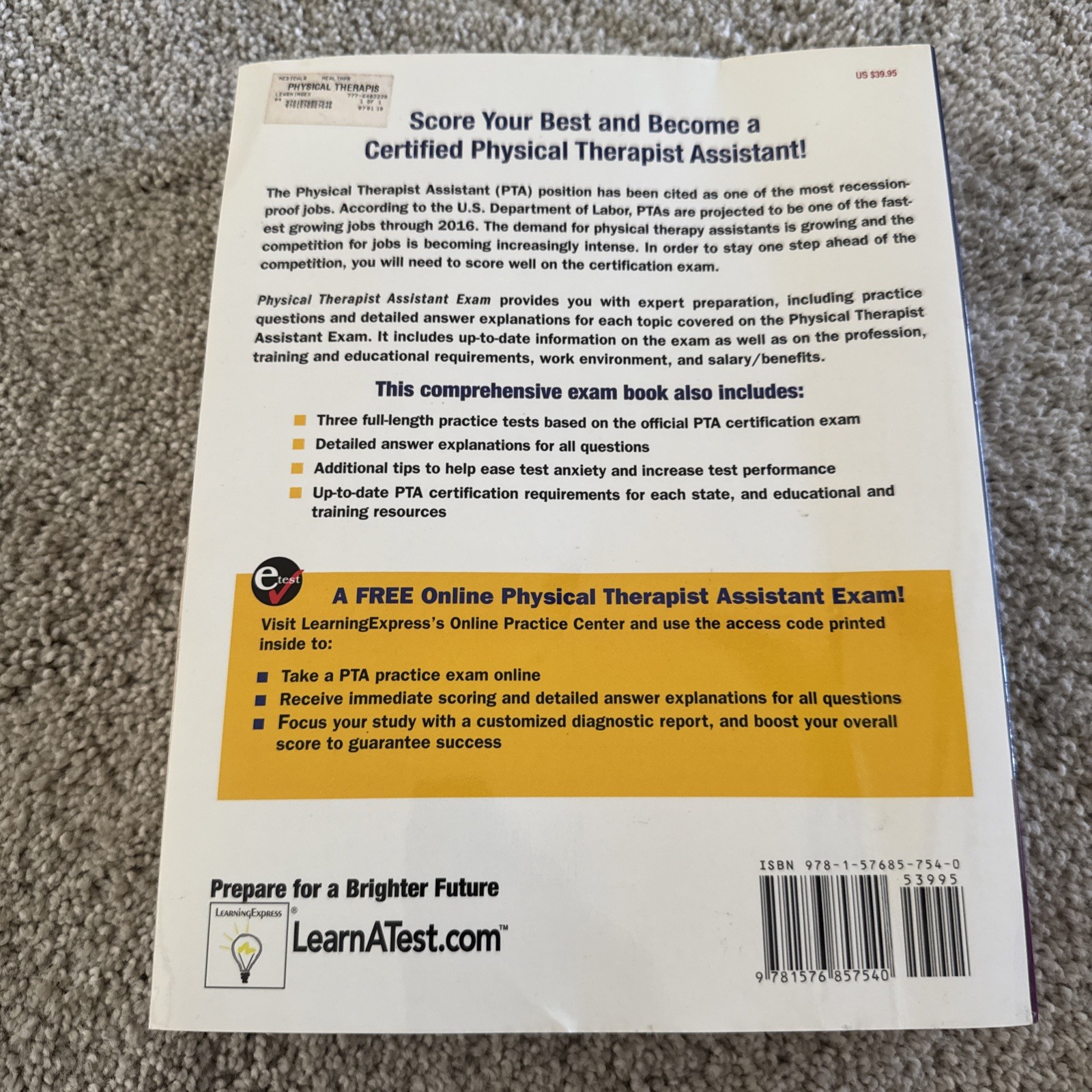 Physical Therapist Assistant Exam Paperback LearningExpress Staff