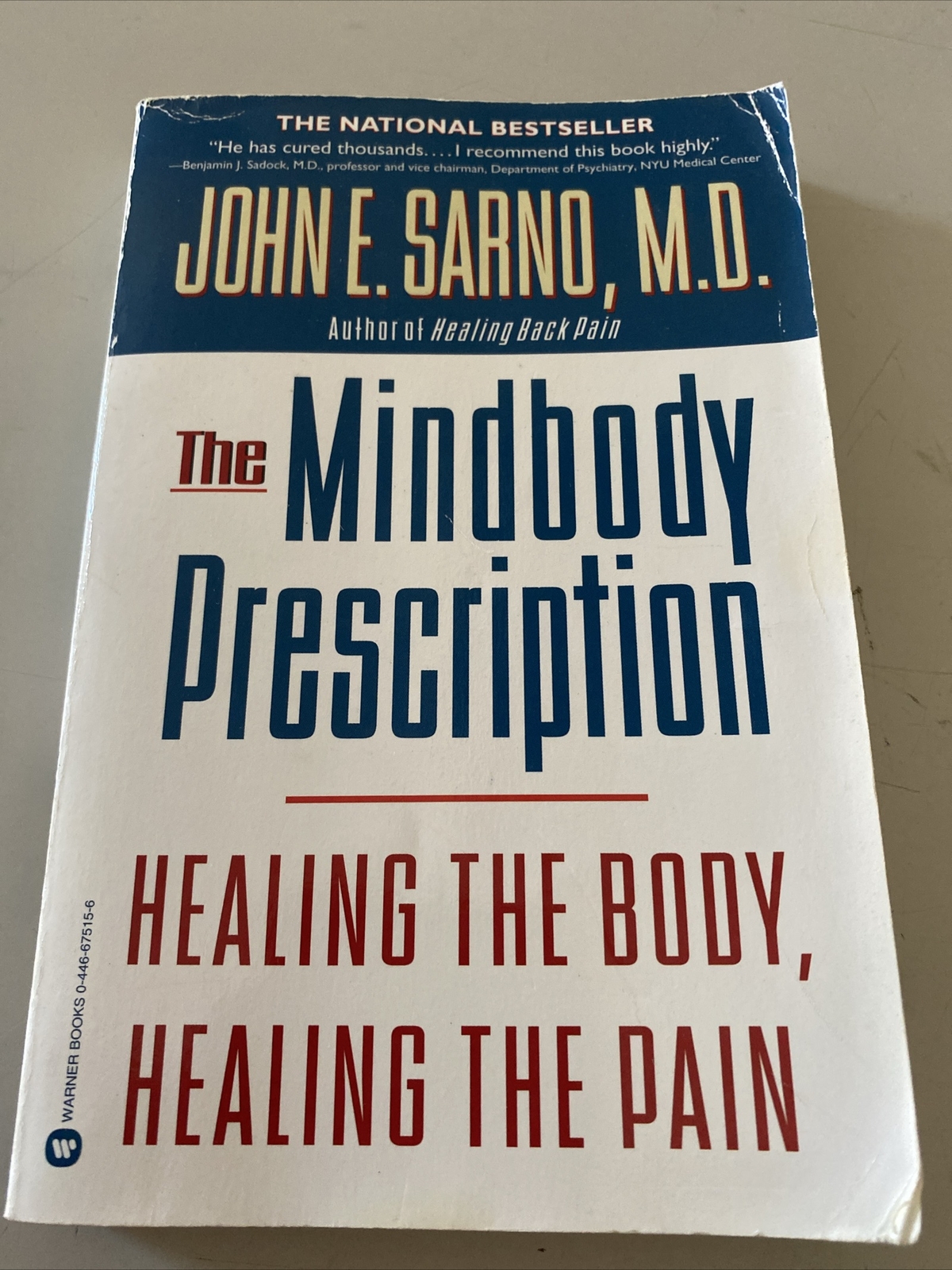 The Mindbody Prescription; Paperback John E. Sarno 1998