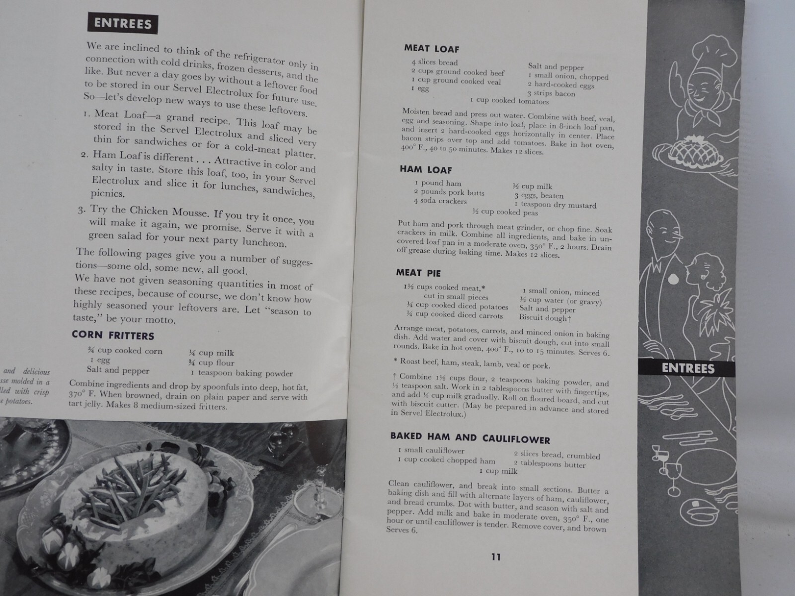Electrolux Servel Gas Refrigerator 1937 Recipe Book Drinks Desserts Salads ETC