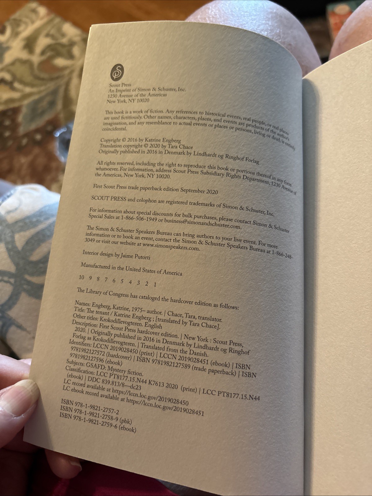 The Tenant PAPERBACK September 1, 2020 by Katrine Engberg