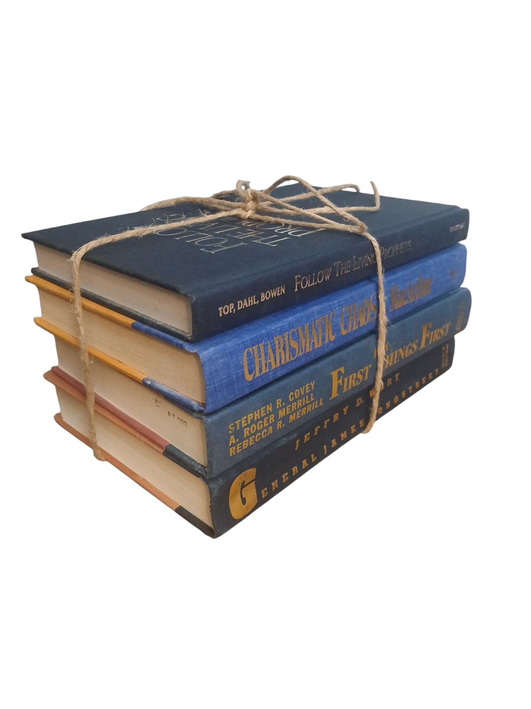 4 HC BLUE Book Binding Bundle For Staging Prop Decor Interior Design