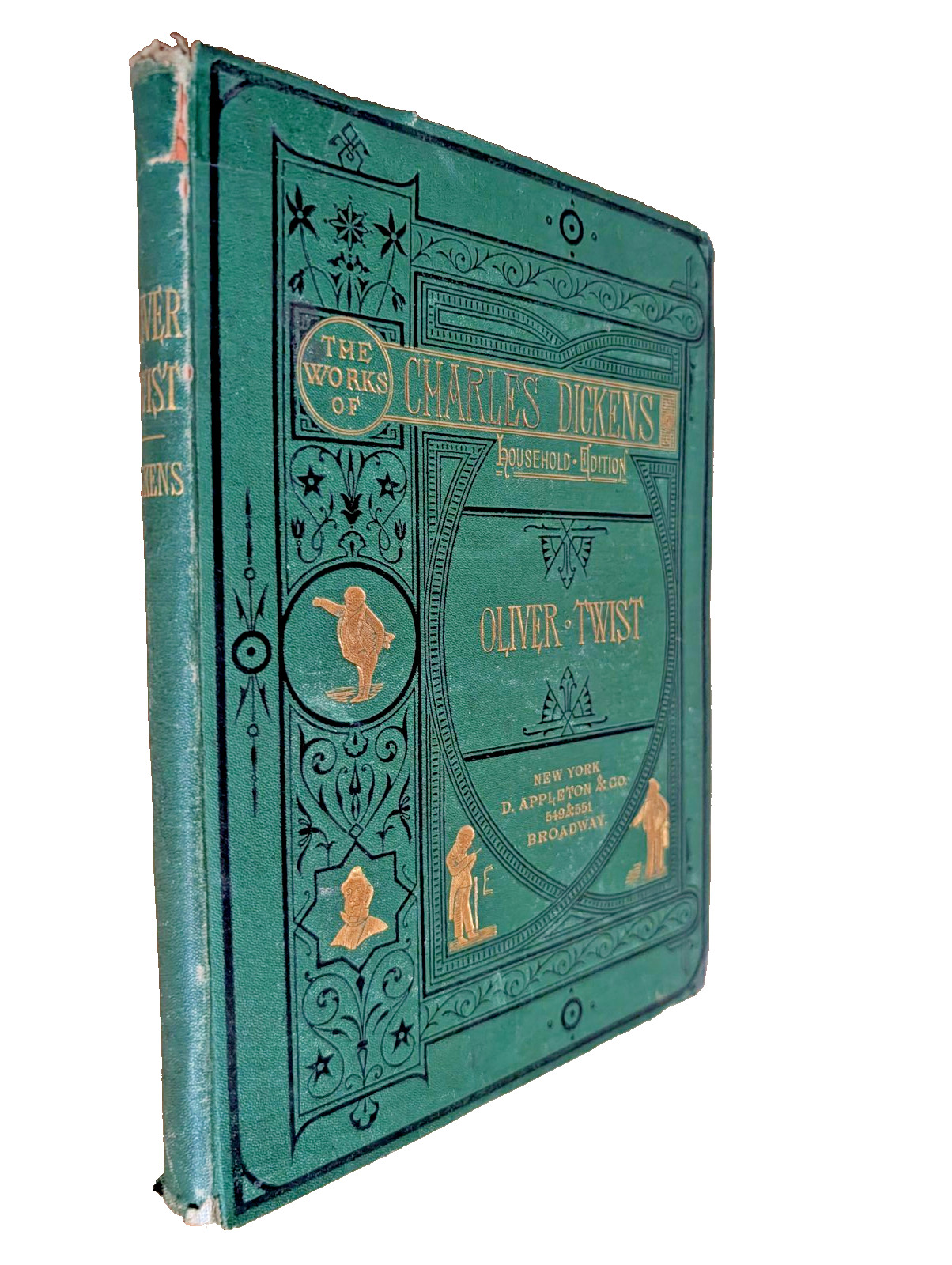Charles Dickens Oliver Twist Household Edition circa 1870s HC Book D. Appleton