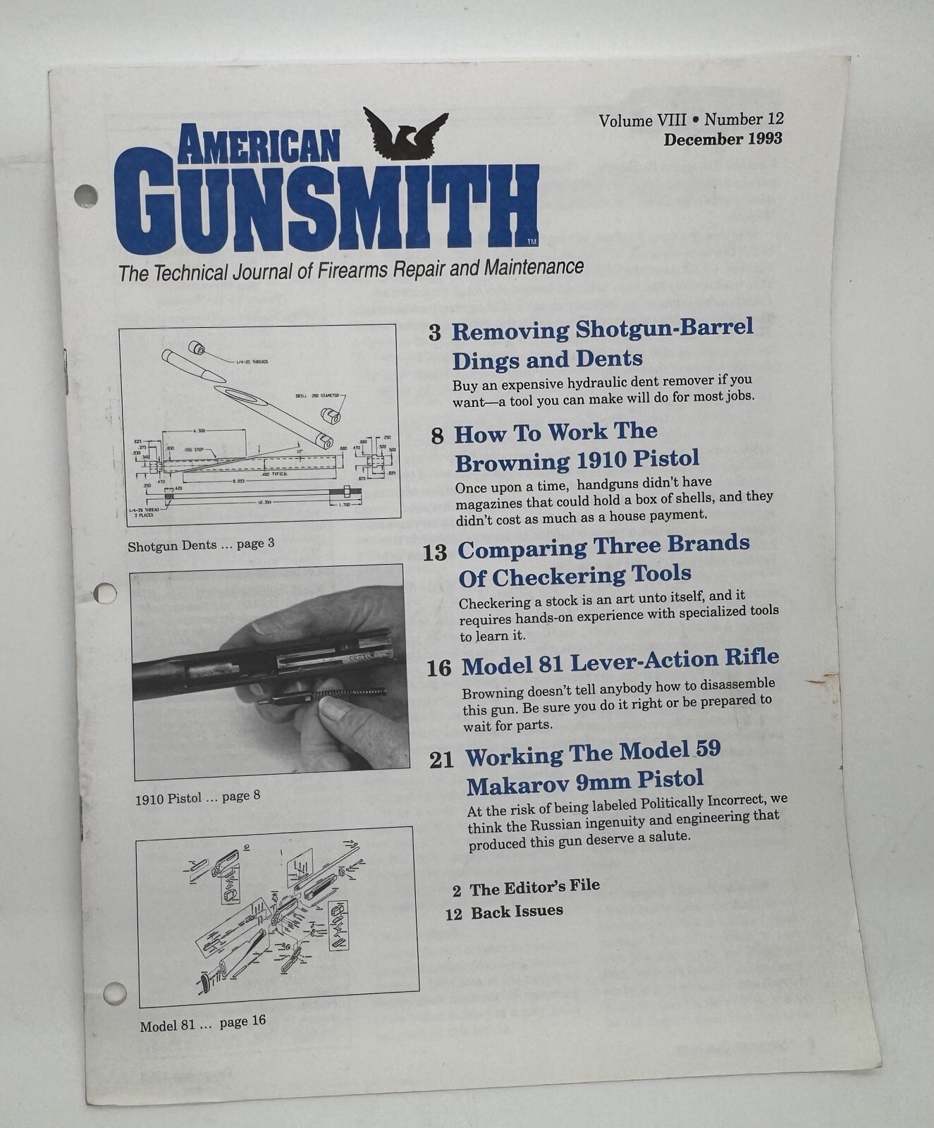 American Gunsmith Dec 1993 Vol 8 No 12 – Gunsmithing 1910 & Makarov