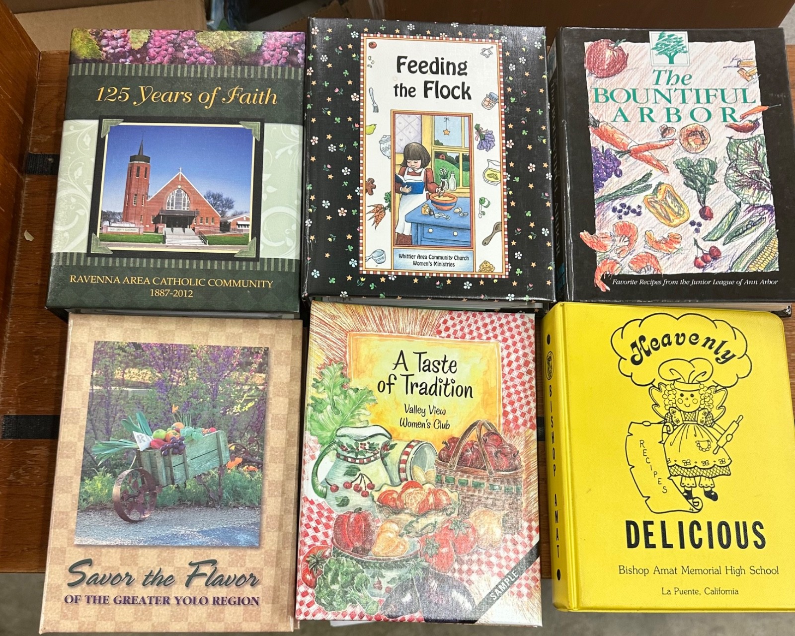 Lot 6 Vintage Community & Church Hard Bound Cookbooks Most Morris Press Z