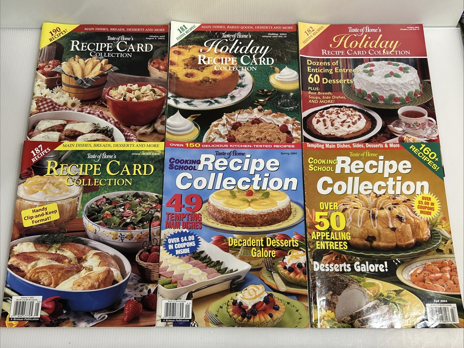 VTG Taste of Home Recipe Card Collection Magazines Lot of 6 (2002-2004)