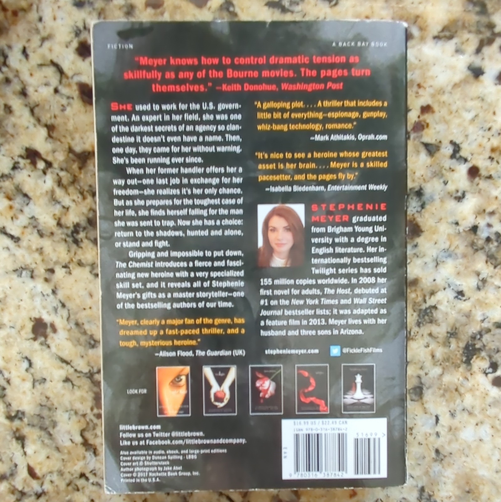 Stephenie Meyer The Chemist Trade Paperback 528 Pages 2017 Back Bay Books