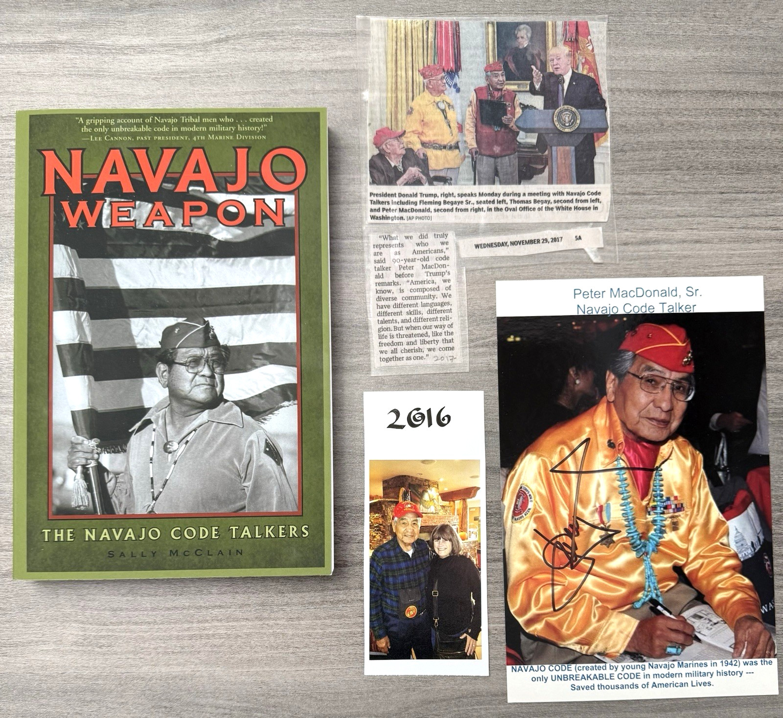 Navajo Weapon 2002 Sally McClain Navajo Code Talkers; P. MacDonald SIGNED Extras