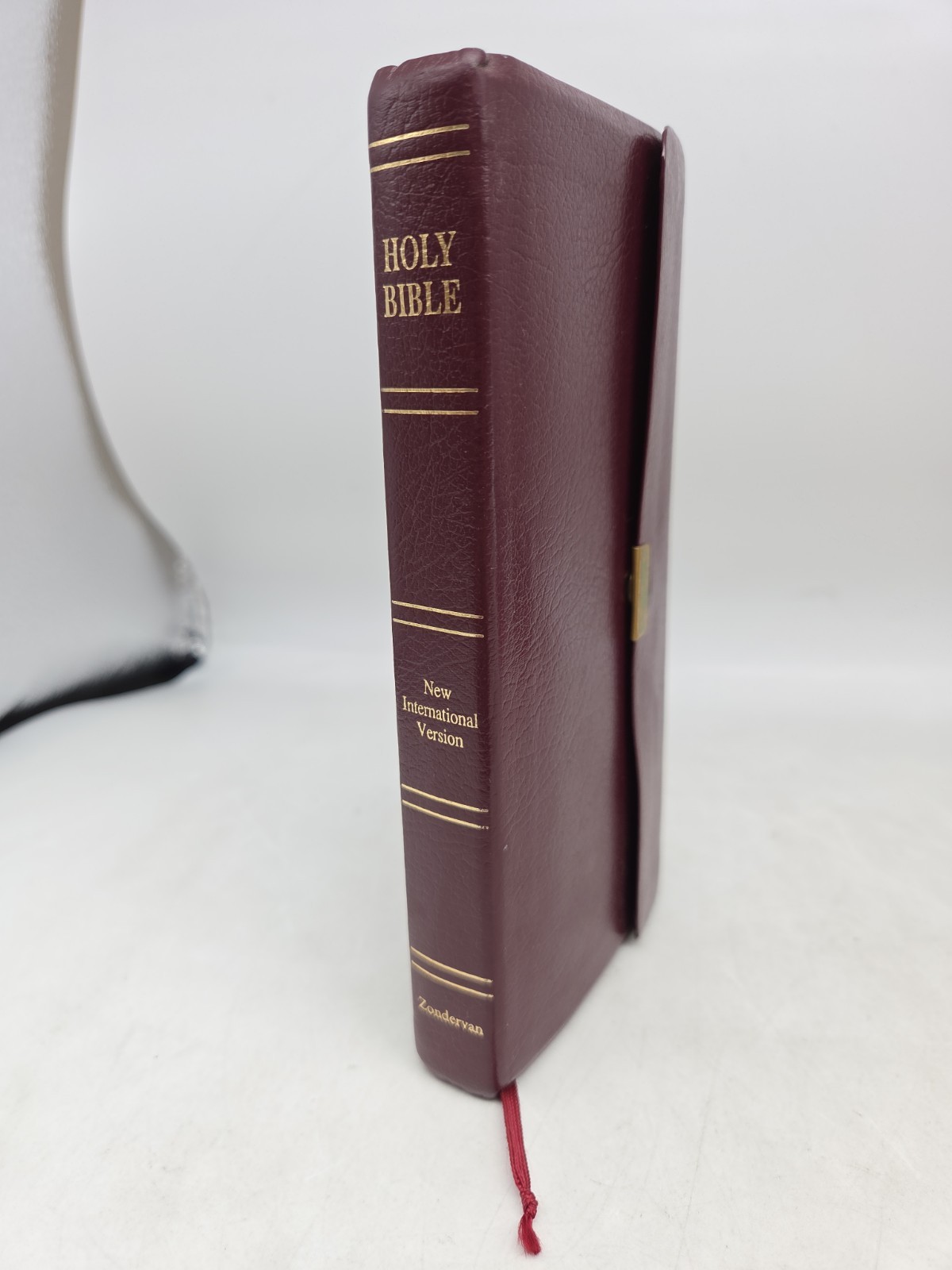 NIV – New International Bible, Trimline Snap Flap, Burg Leather, Zondervan 1984