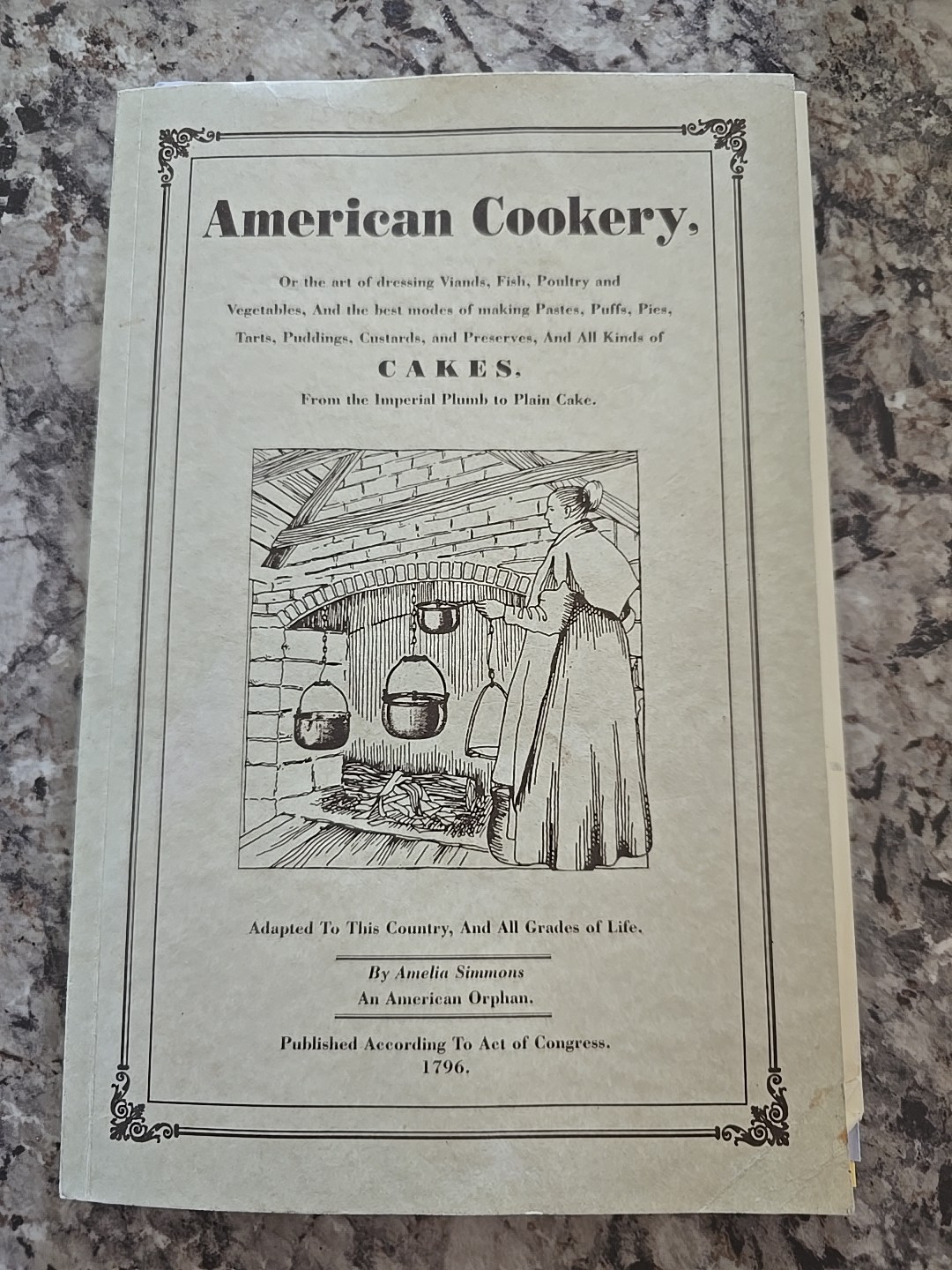 American Cookery by Amelia Simmons 2005, PB, 116 Pages ~ Recipes, Cookbook