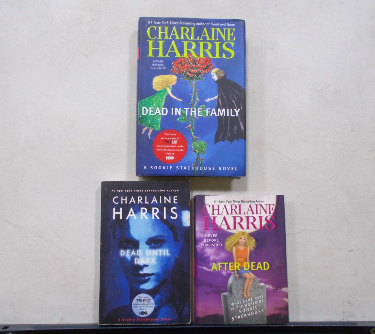 3 CHARLAINE HARRIS MIXED HC W/DJ & TRADE PB AFTER DEAD UNTIL DARK IN THE FAMILY