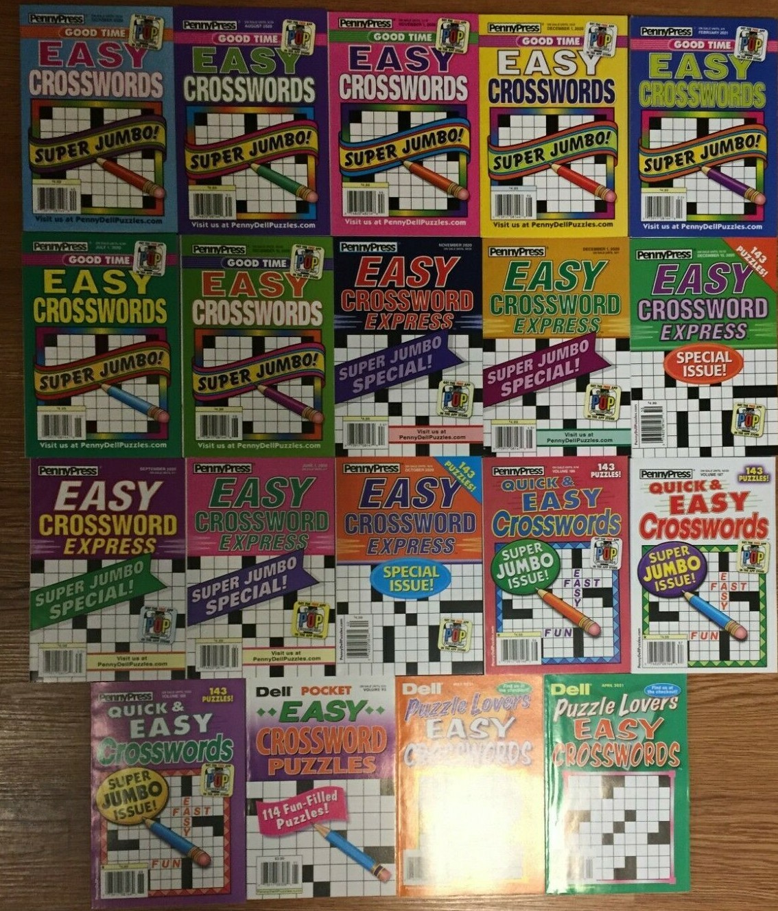 Lot of 10 Dell Penny Press Crossword Puzzle Books All Easy Unsorted Express