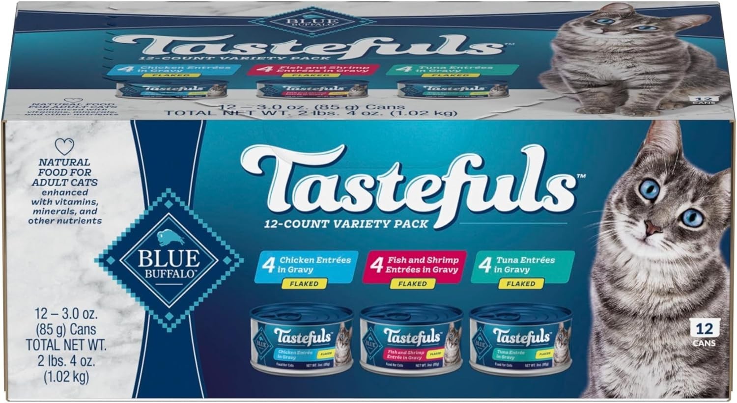 Blue Buffalo Wet Food – 12 pack Made with Natural Ingredients 3-oz Cans