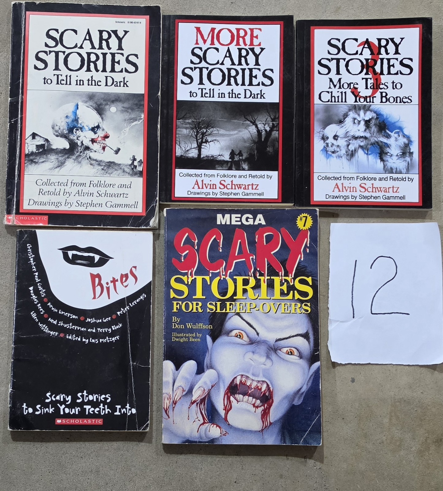 Lot 5 SCARY STORIES TELL IN DARK Alvin Schwartz Set More 3 for sleepovers Bites