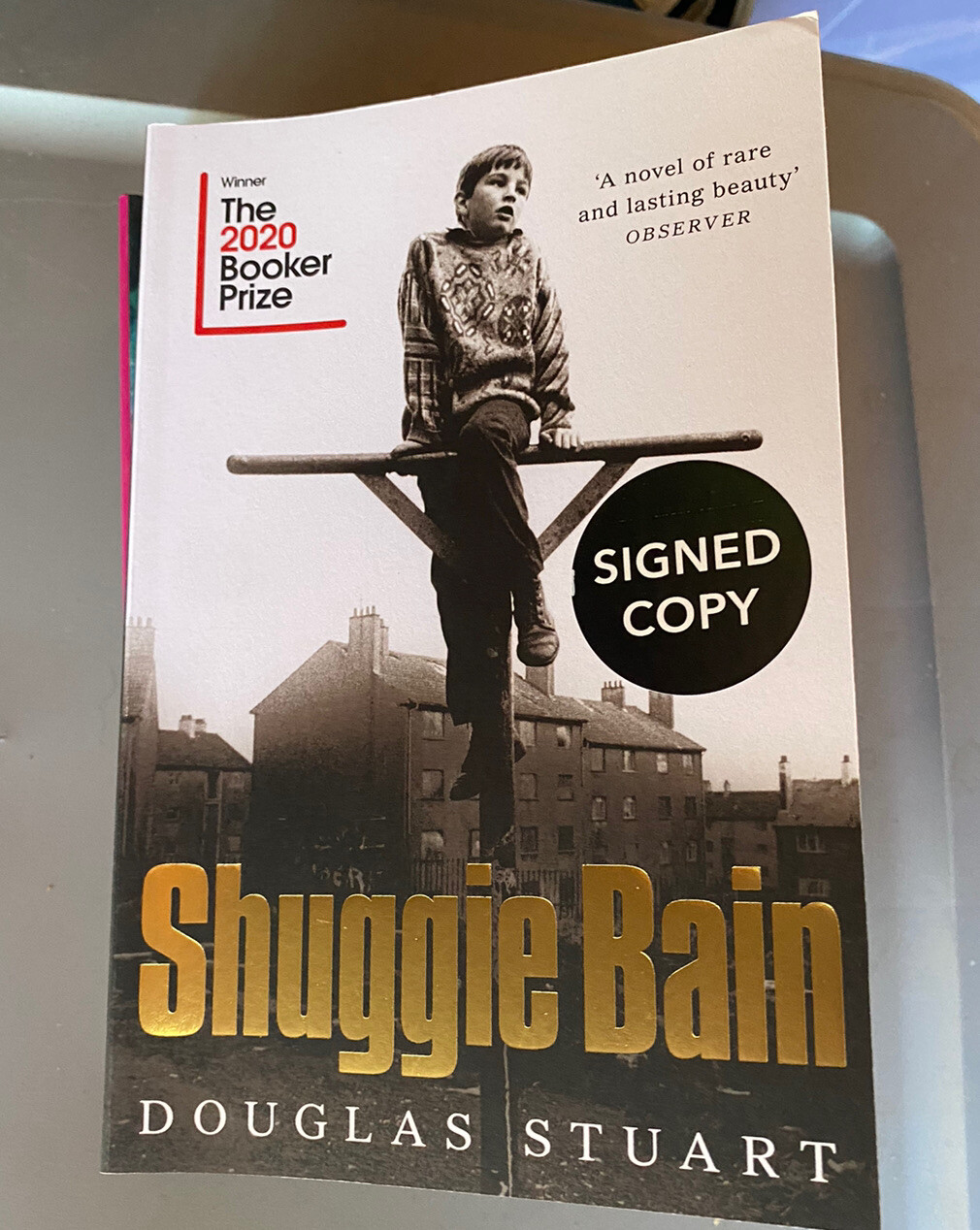 Douglas Stuart signed book Shuggie Bain Paperback