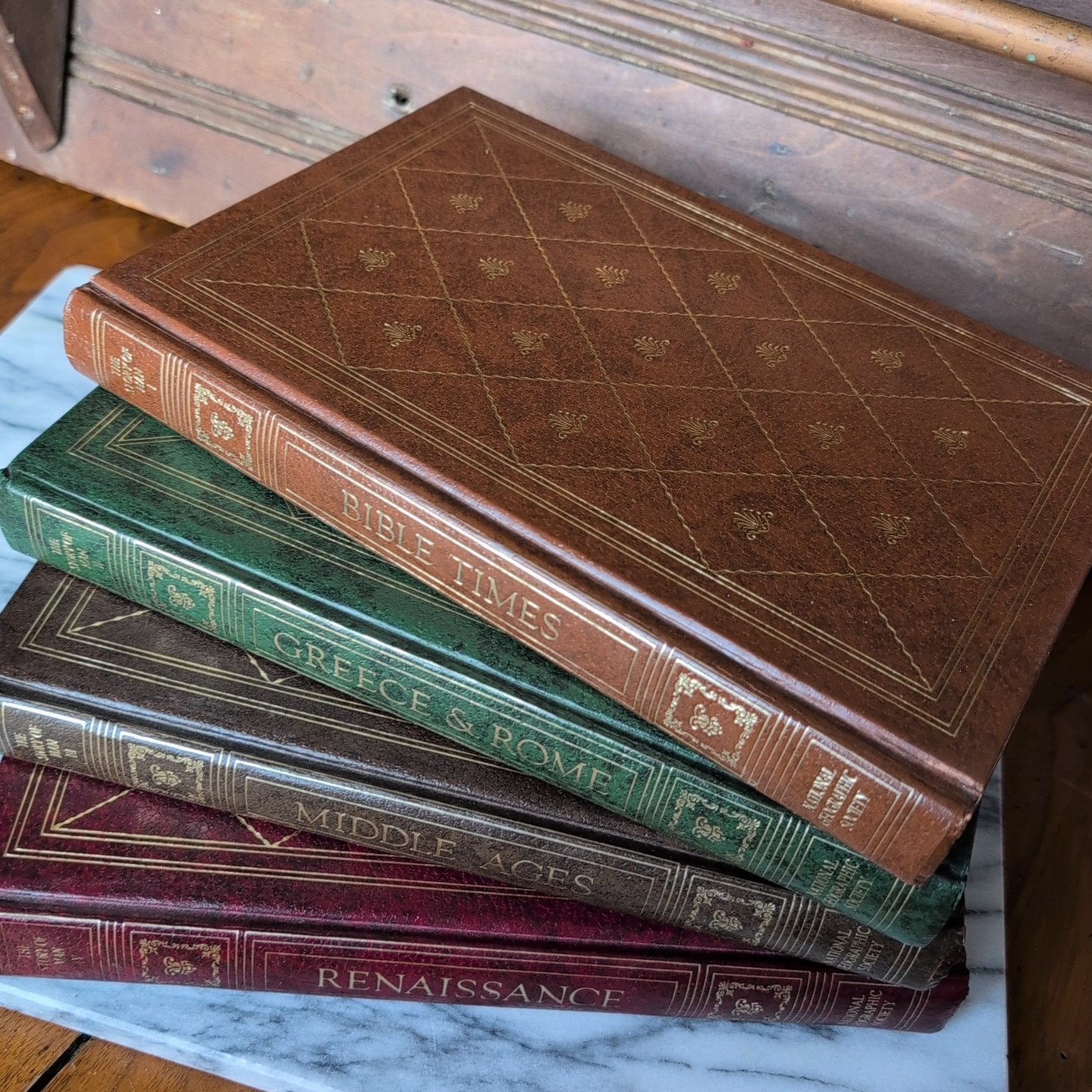 Staging Home Decor Book Lot The Story of Man National Geographic Society I-IV
