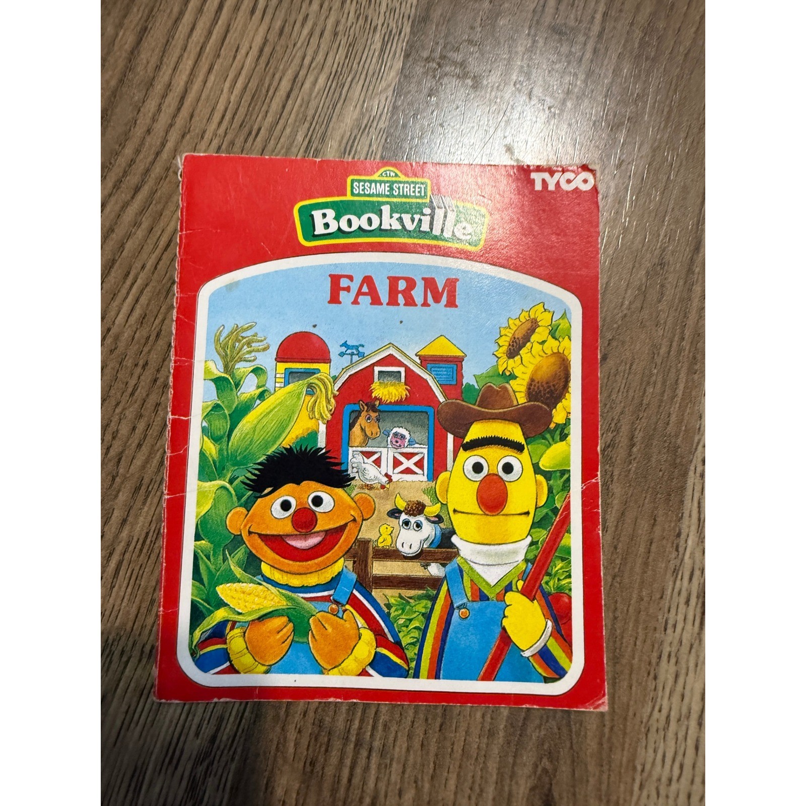 Tyco Sesame Street Bookville Farm Book Unisex OS Red Kids Vintage 1994 Good