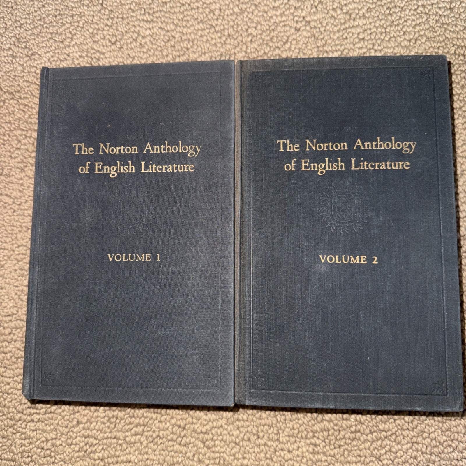The Norton Anthology of English Literature, Vol 1 & 2, 1962 First Edition!