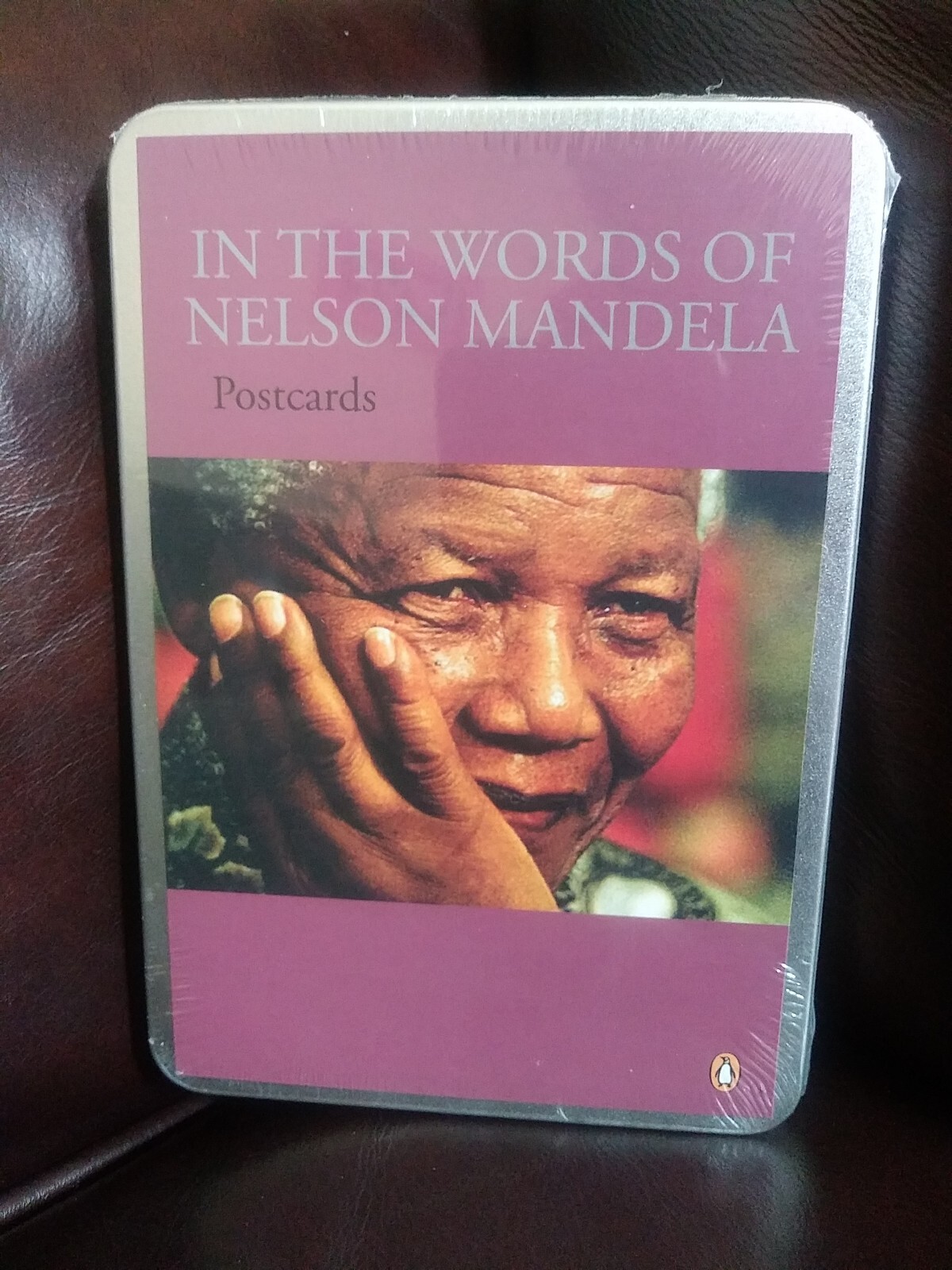 In the Words of Nelson Mandela 20x Postcards. NEW. Sealed in tin deck box. RARE.