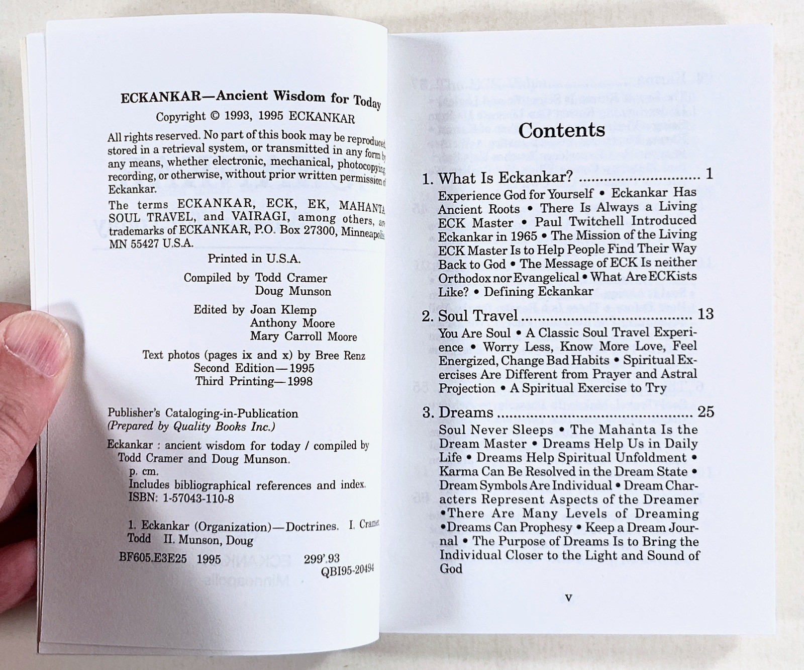 1995 ECKANKAR Ancient Wisdom for Today PAST LIVES Dream Travel ESOTERIC WISDOM
