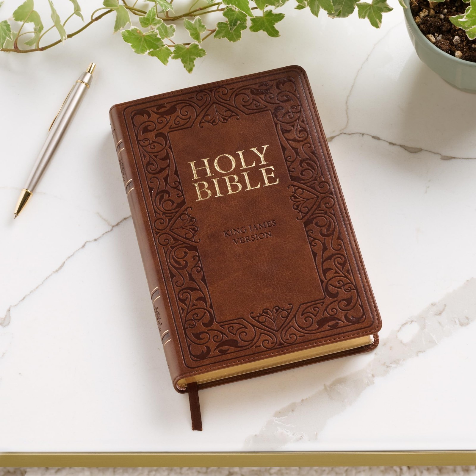 Medium Brown KJV Deluxe Bible with Thumb Index BRAND NEW in Shrink Wrap!!!