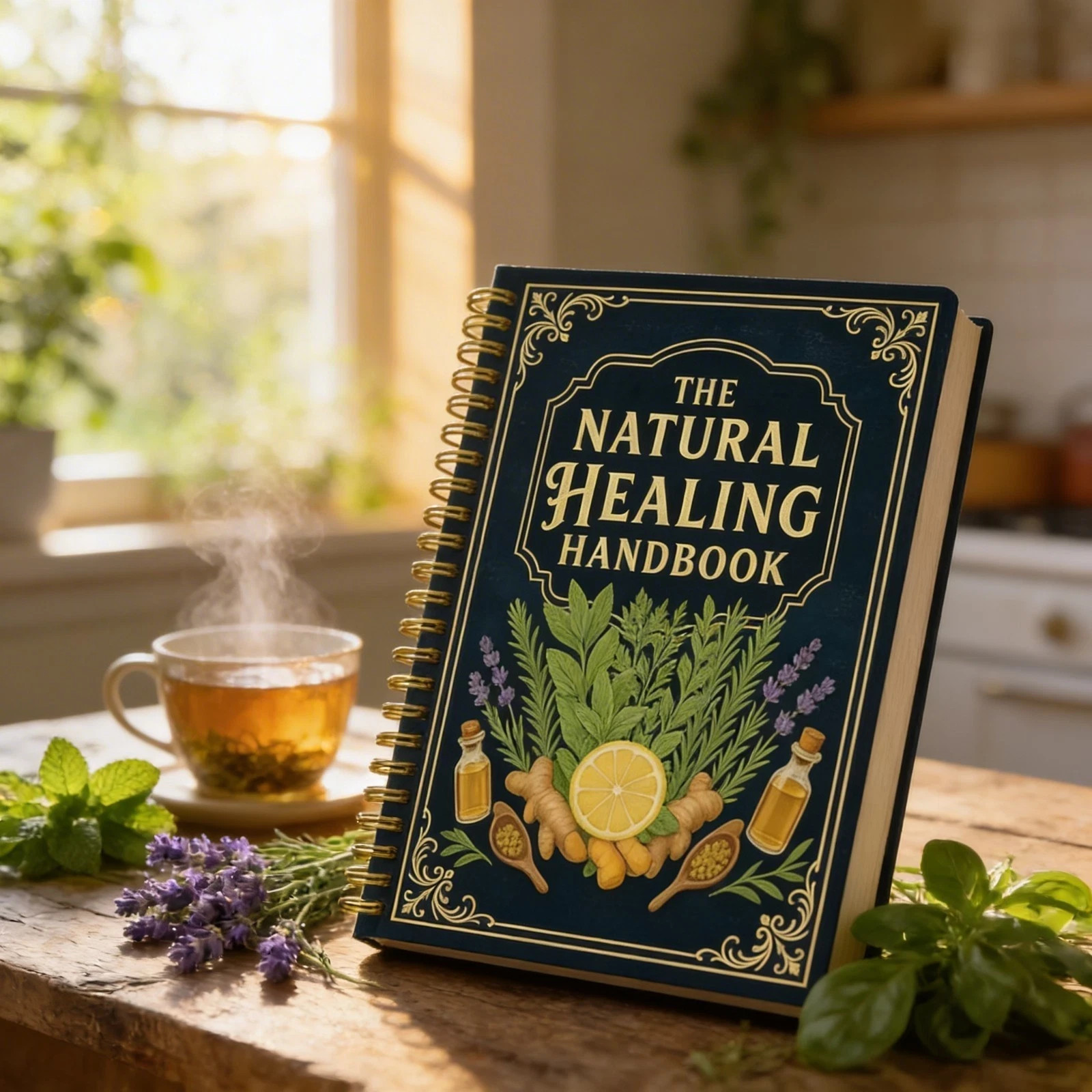 The Natural Healing Handbook, Spiral-Bound Guide For Herbal Remedies And Natural