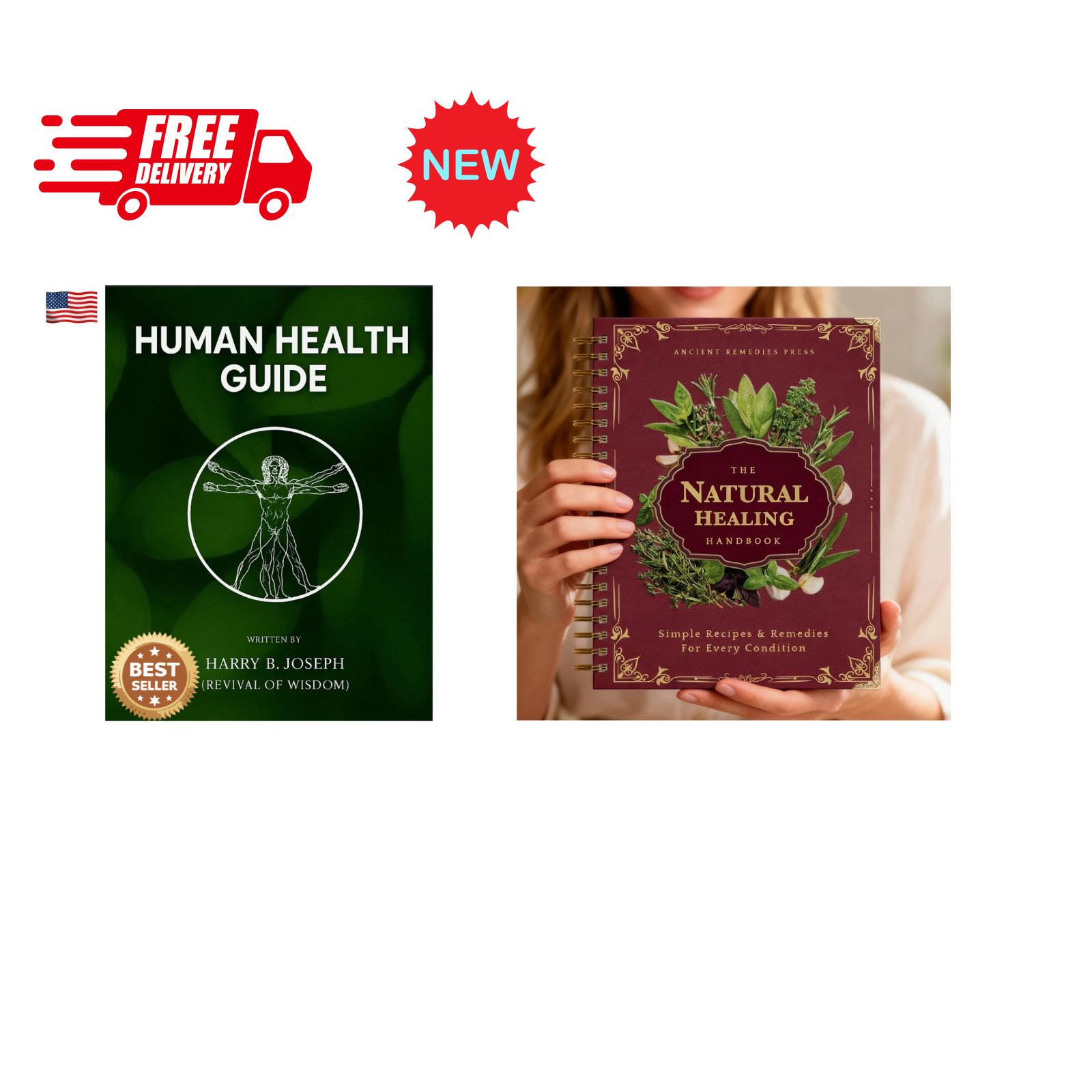 Human Health Guide Book Plant Theme Eating Recipe Spiral Binding Natural Book