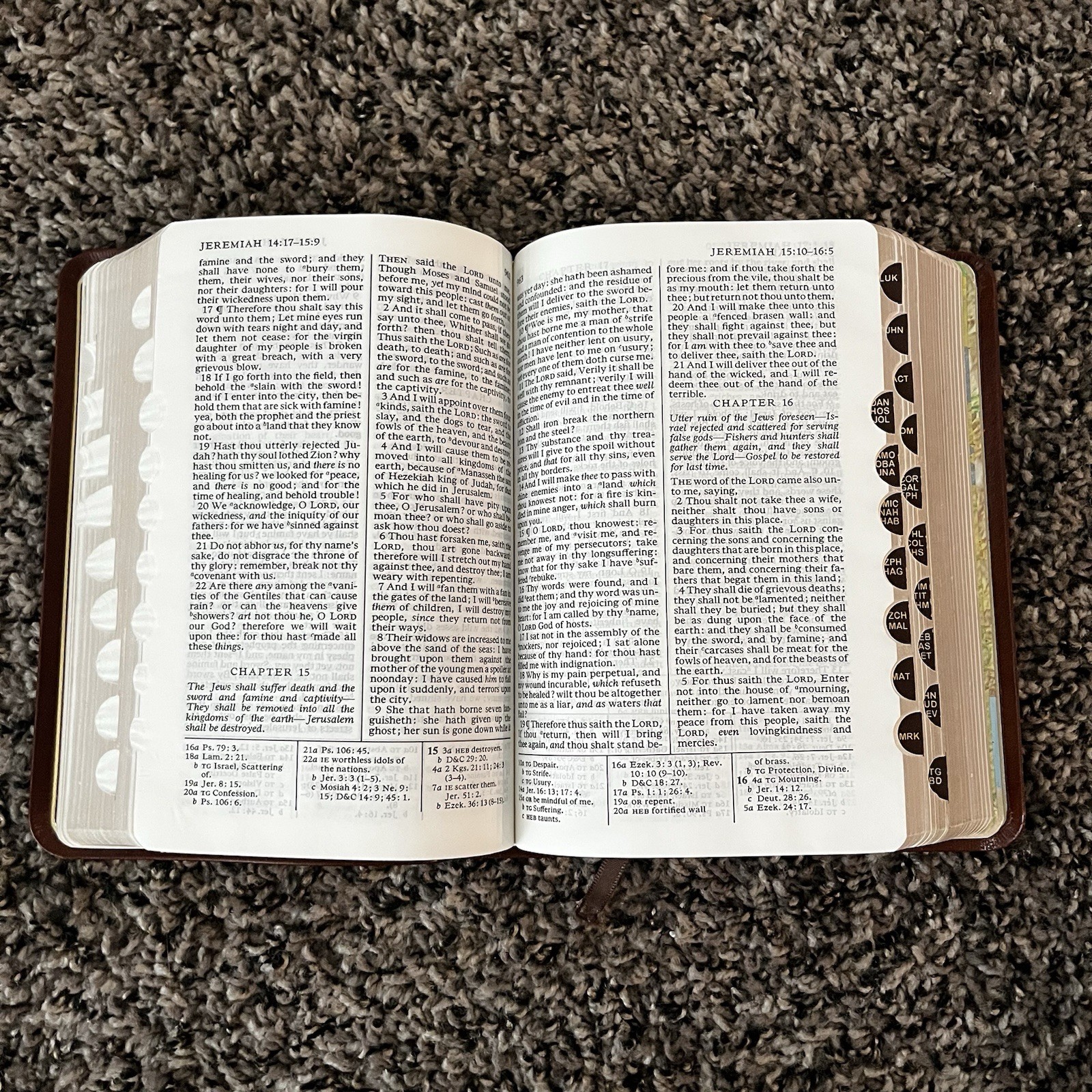 Brown Leather LDS Scripture Set – Holy Bible Book Of Mormon D&C Tabbed 5.25×7.5”