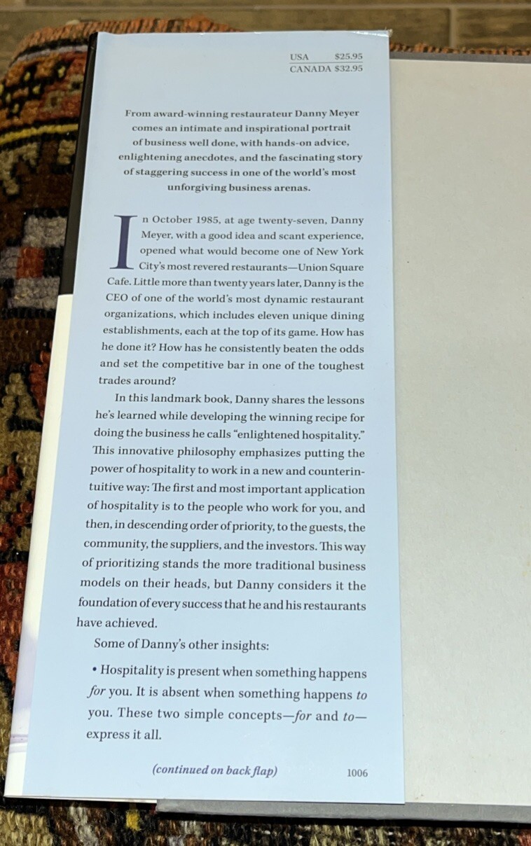 Danny Meyer. Setting the Table: The Transforming Power of Hospitality…[SIGNED]