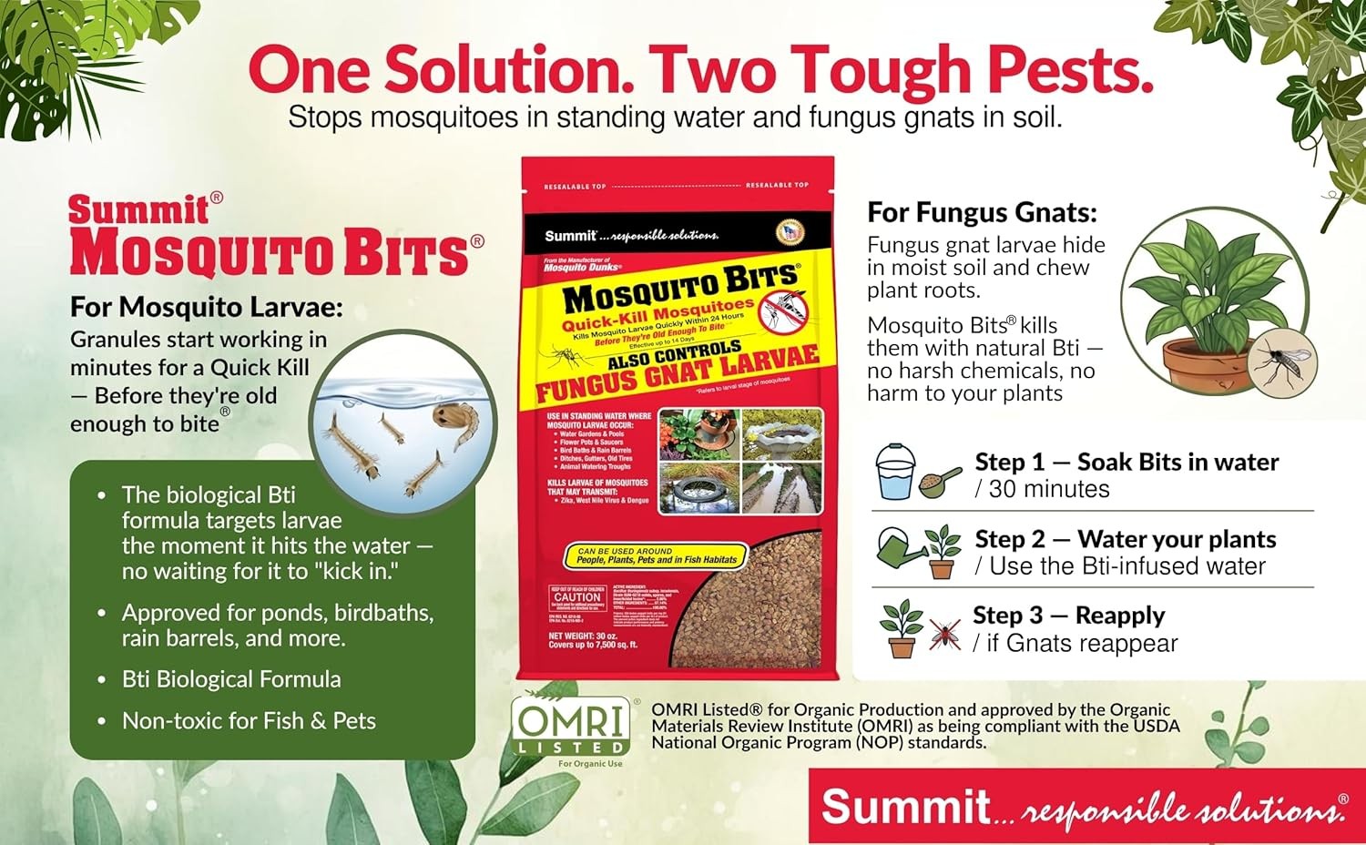 Summit Chemical 117-6 30OZ Mosquito Dunk Bits Standing Water Treatment