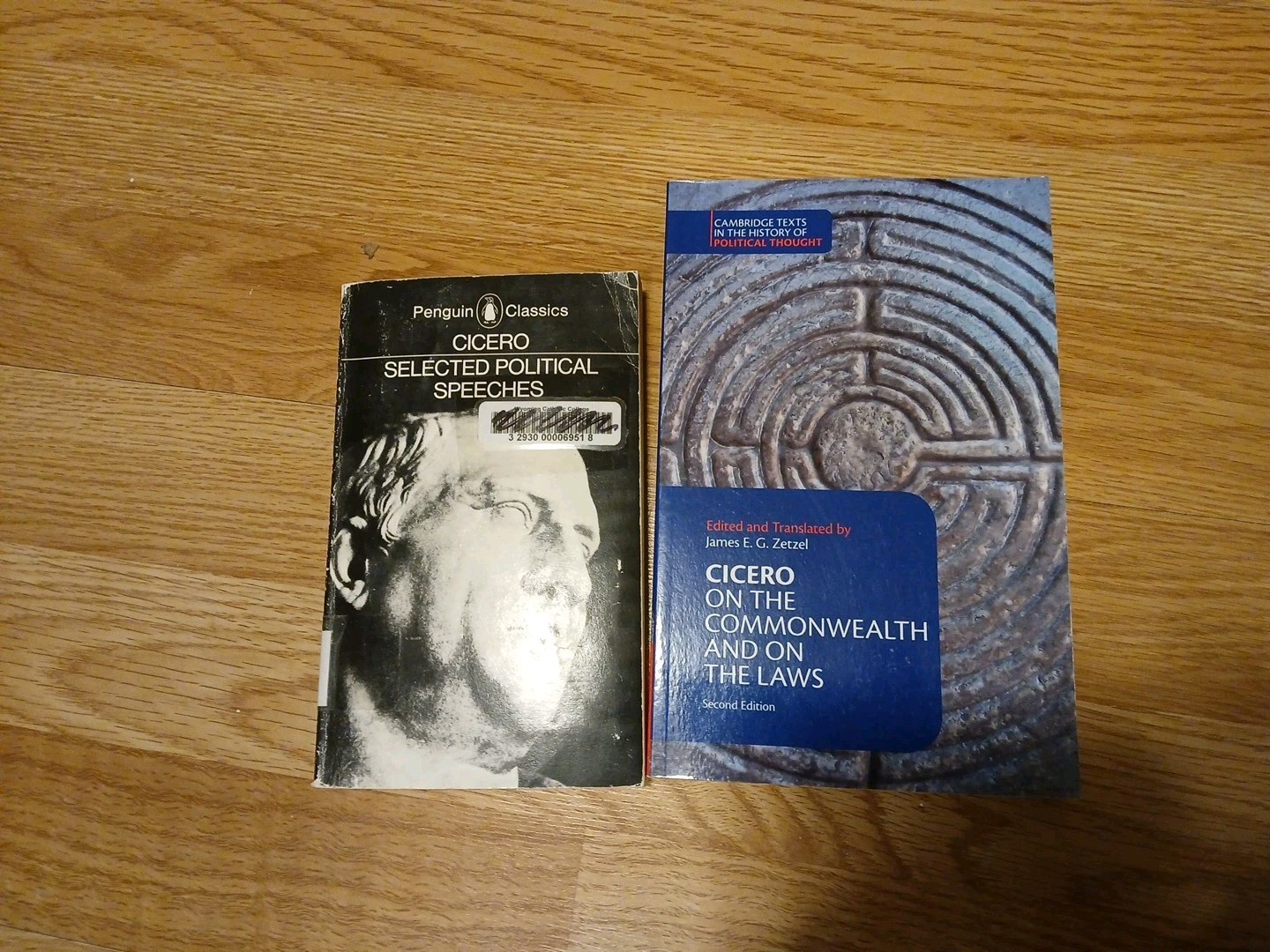 Cicero Lot Of 2 PB Selected Political Speeches, On The Commonwealth And On Laws