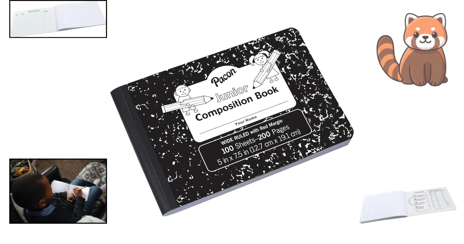 Compact 5×7.5 Inch Composition Book with 200 Ruled Sheets – Stylish & Practical