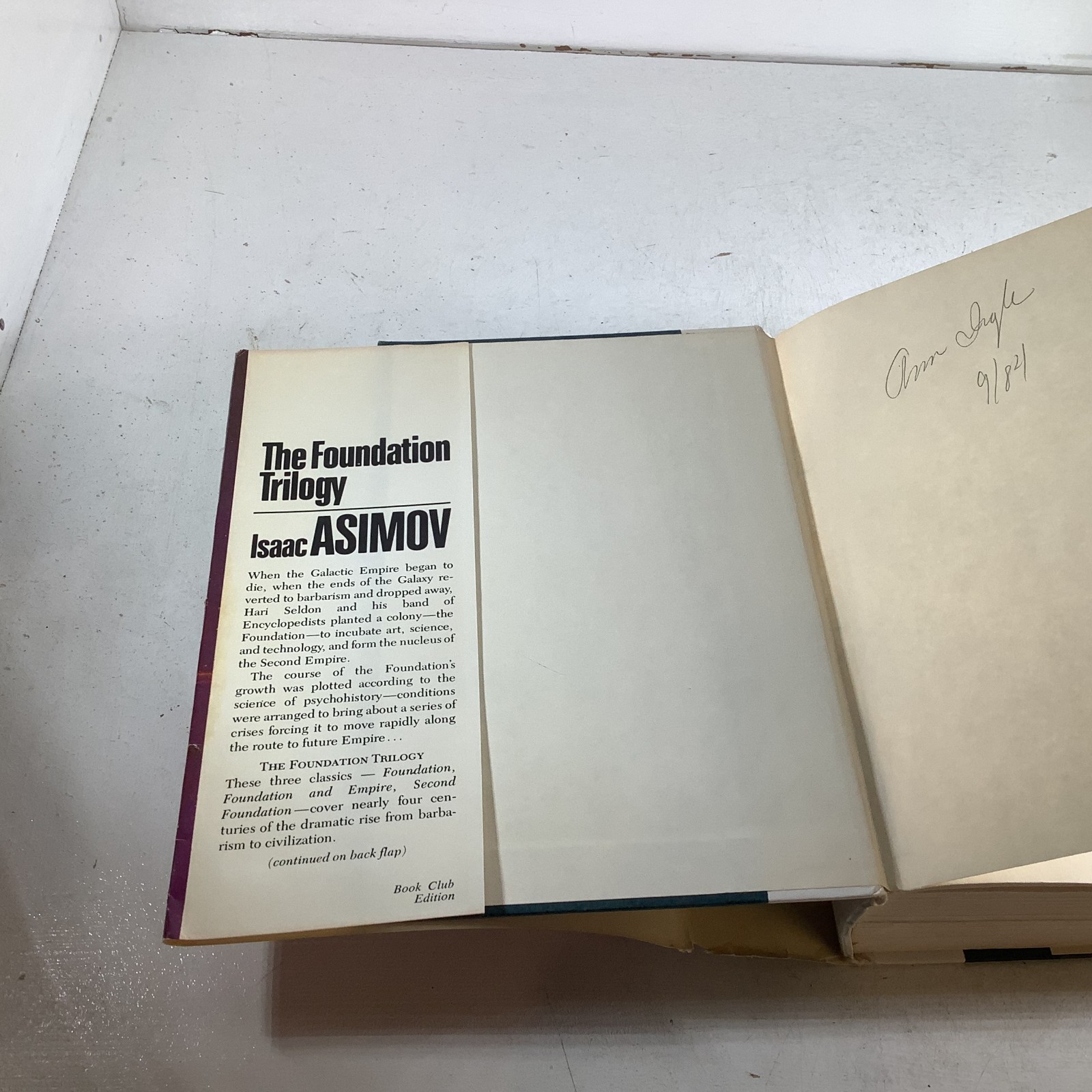 The Foundation Trilogy Isaac Asimov Doubleday Book Club Edition 1970s HC DJ VG