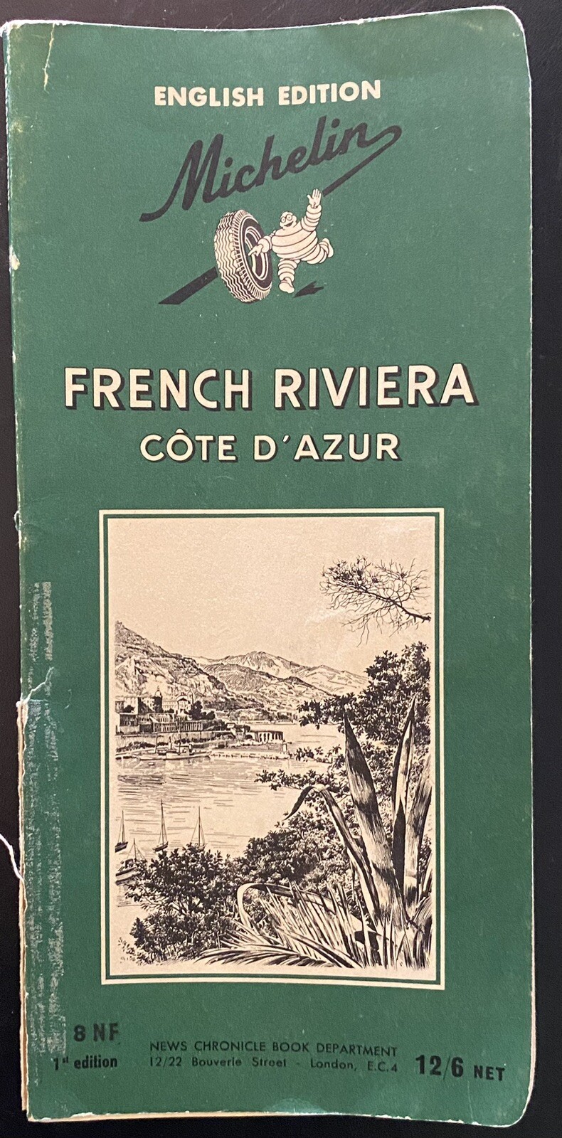 Michelin The Green Guide French Riviera 1957 © 154 Pages Vintage