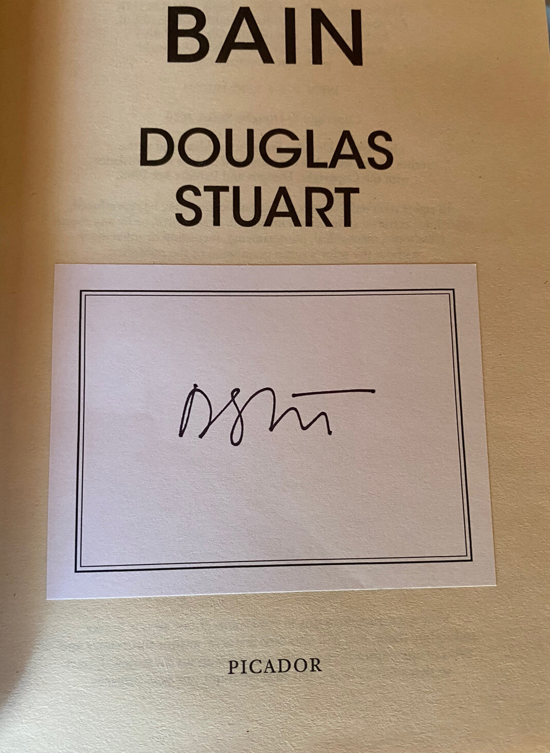 Douglas Stuart signed book Shuggie Bain Paperback