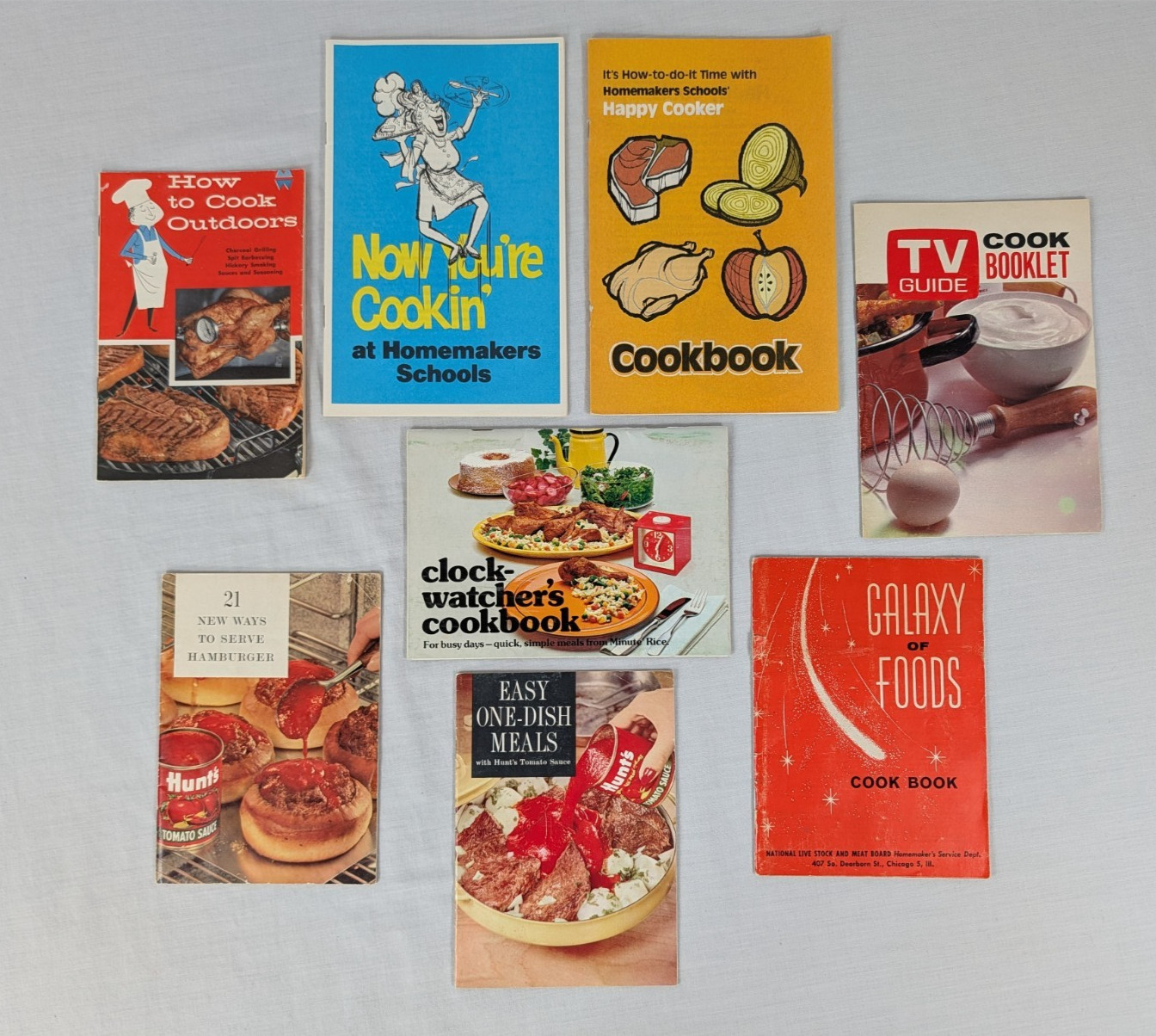 Vintage Lot of 8 Cookbooks Booklets Pamphlets Recipes 50s 60s Used