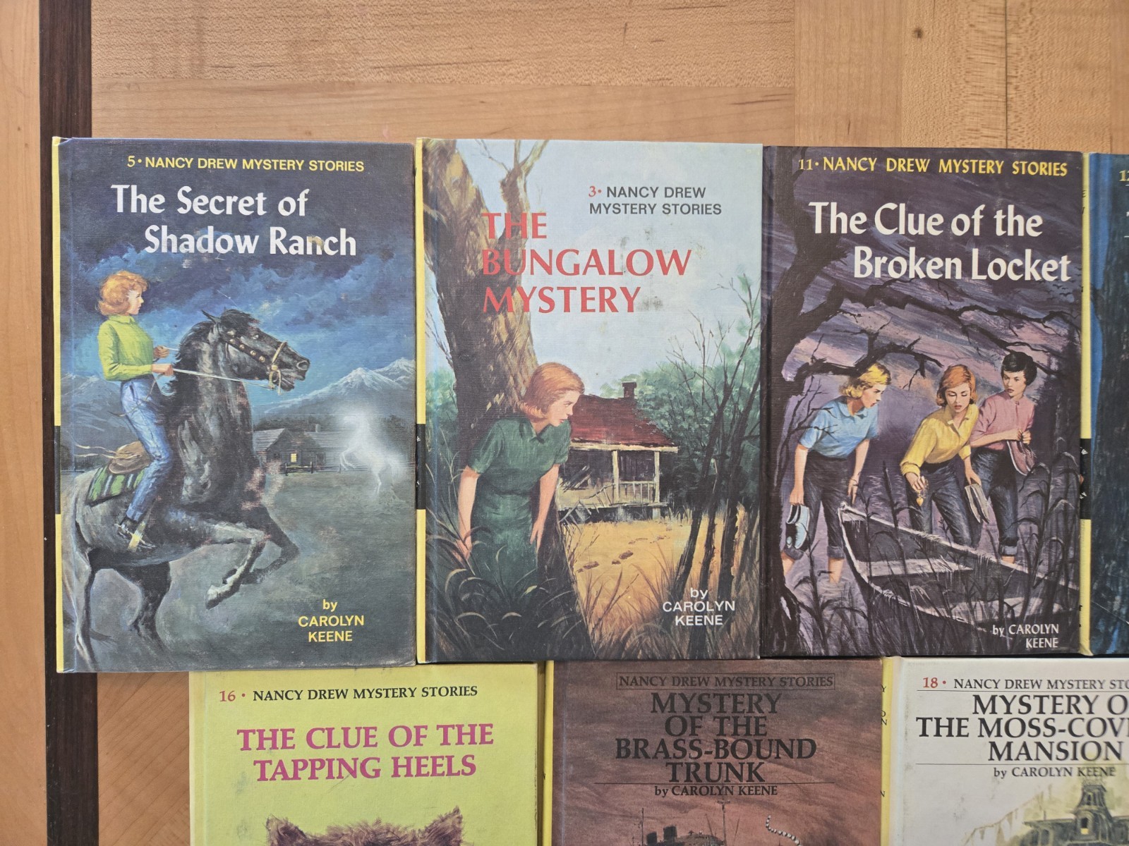 11 Vintage Nancy Drew Hardcover Books Yellow Spine Picture Cover Lot Classics