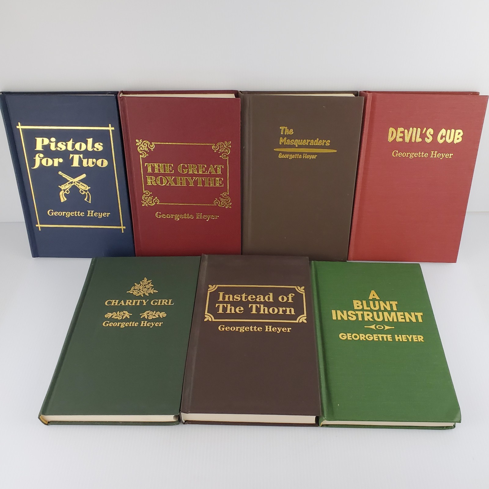 Lot of 7 Georgette Heyer Hardcover VTG Books Home Decor Various Publishers