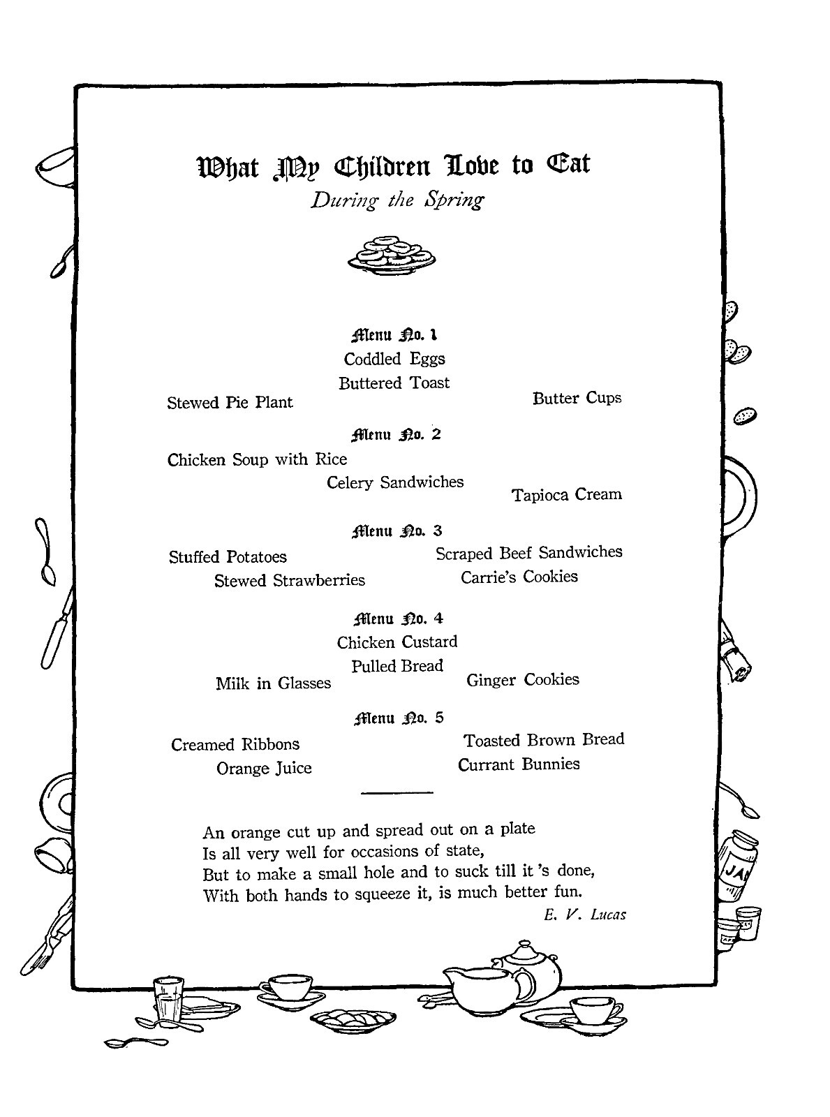 What My Children Love To Eat Cookbook 1915 (48 Pages)