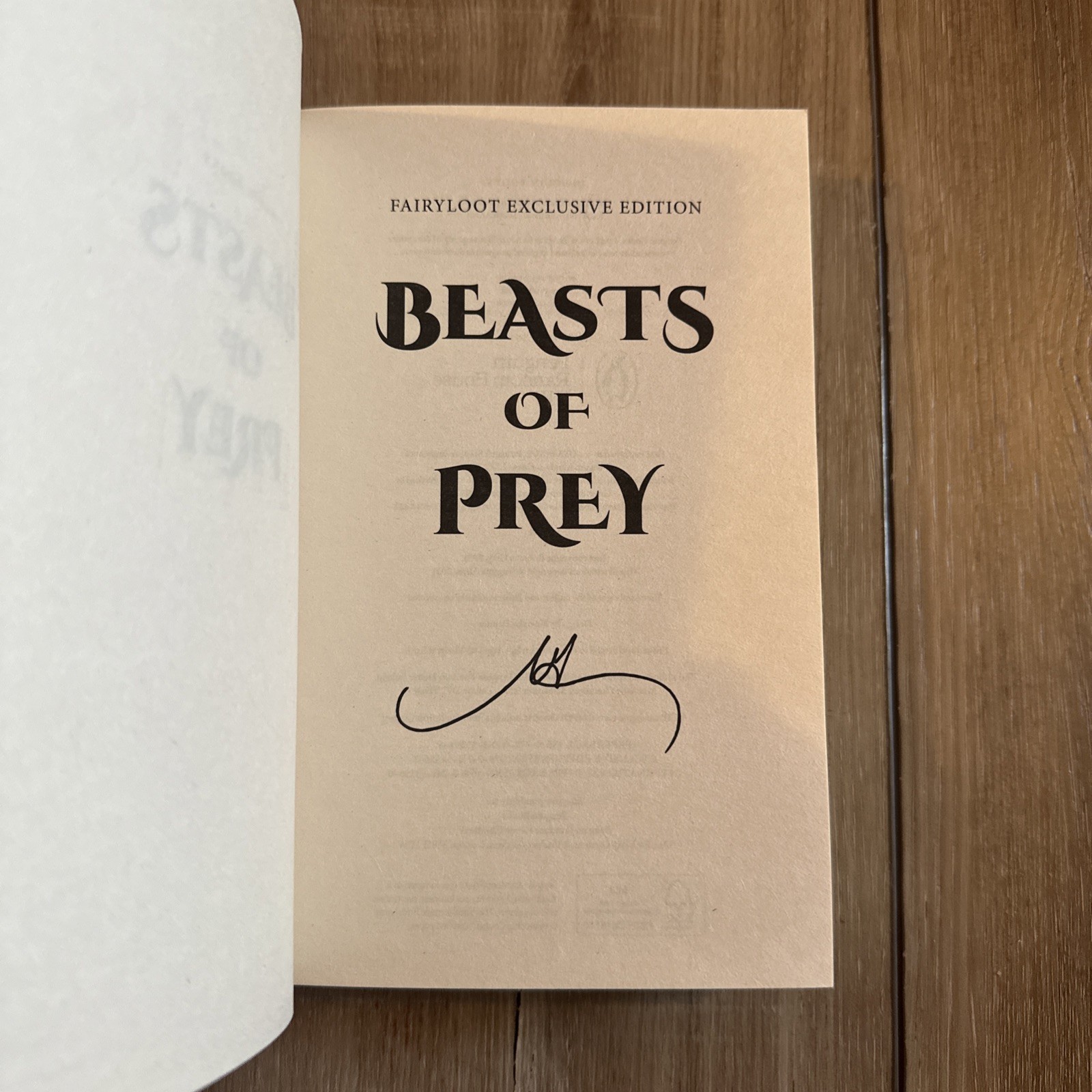 Beasts of Prey by Ayana Gray Fairyloot Edition Paperback Signed Exclusive Cover
