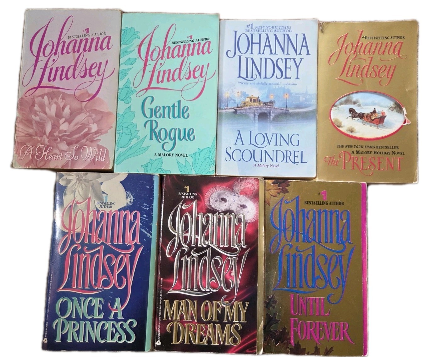 Lot of 7 Johanna Lindsey Historical Romance Avon & Pocket Star Paperbacks