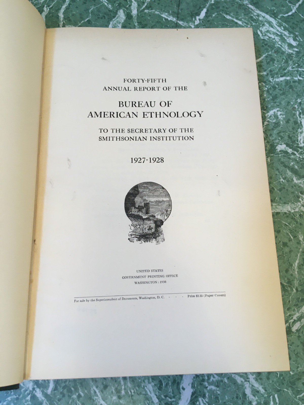 BUREAU OF AMERICAN ETHNOLOGY 45th Annual Report 1927-28 HB Smithsonian tattoo
