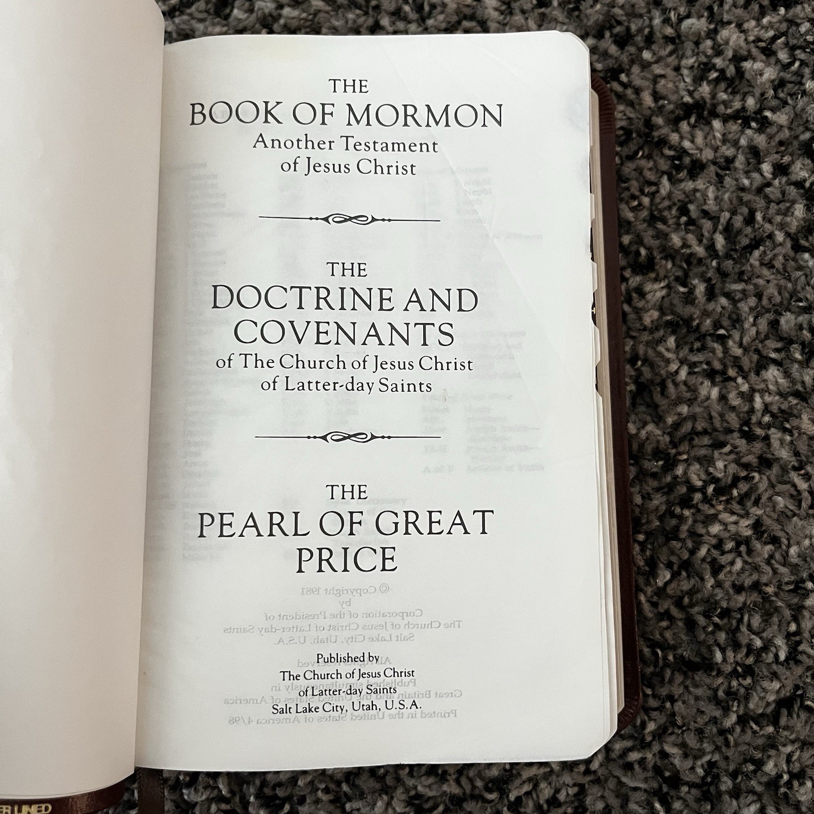 Brown Leather LDS Scripture Set – Holy Bible Book Of Mormon D&C Tabbed 5.25×7.5”