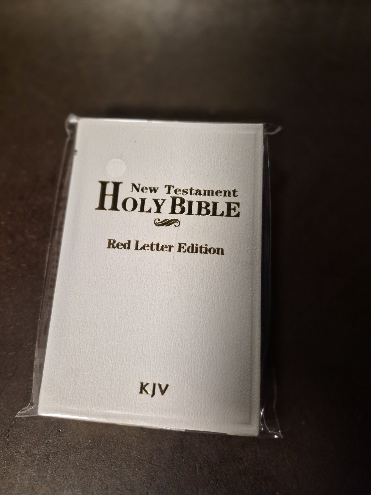 Holy Bible New Testament KJV White Mini Leatherette 4.5” x 3” Wrapped in Plastic