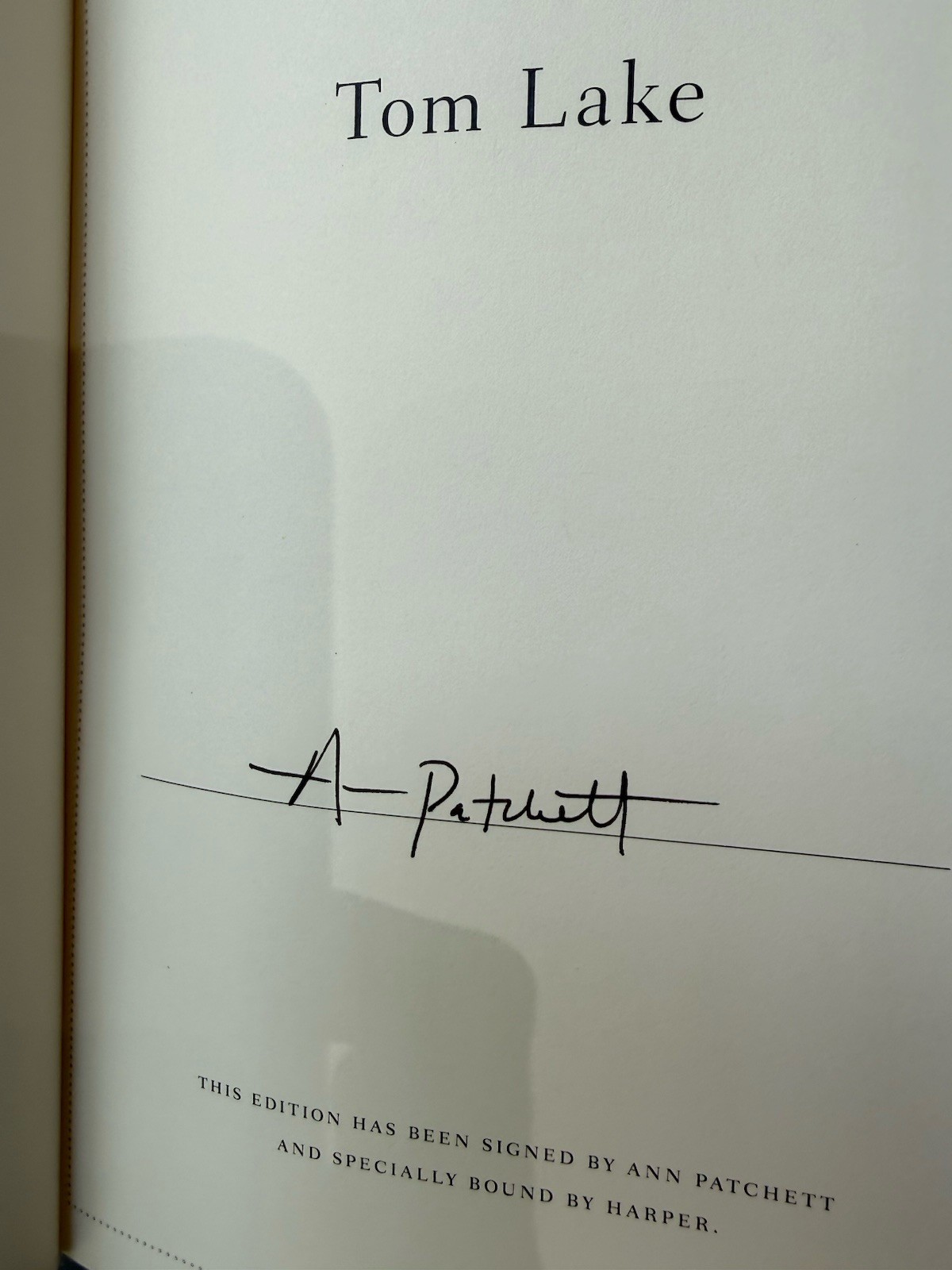 Tom Lake. Ann Patchett. SIGNED 1st Ed. 2023. Very Good Hardcover and Dust jacket