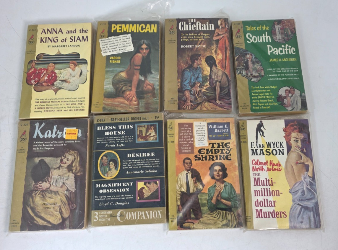 Vintage 1950s Pocket Books Cardinal Edition Lot – 23 Gold Spine Paperbacks – GC