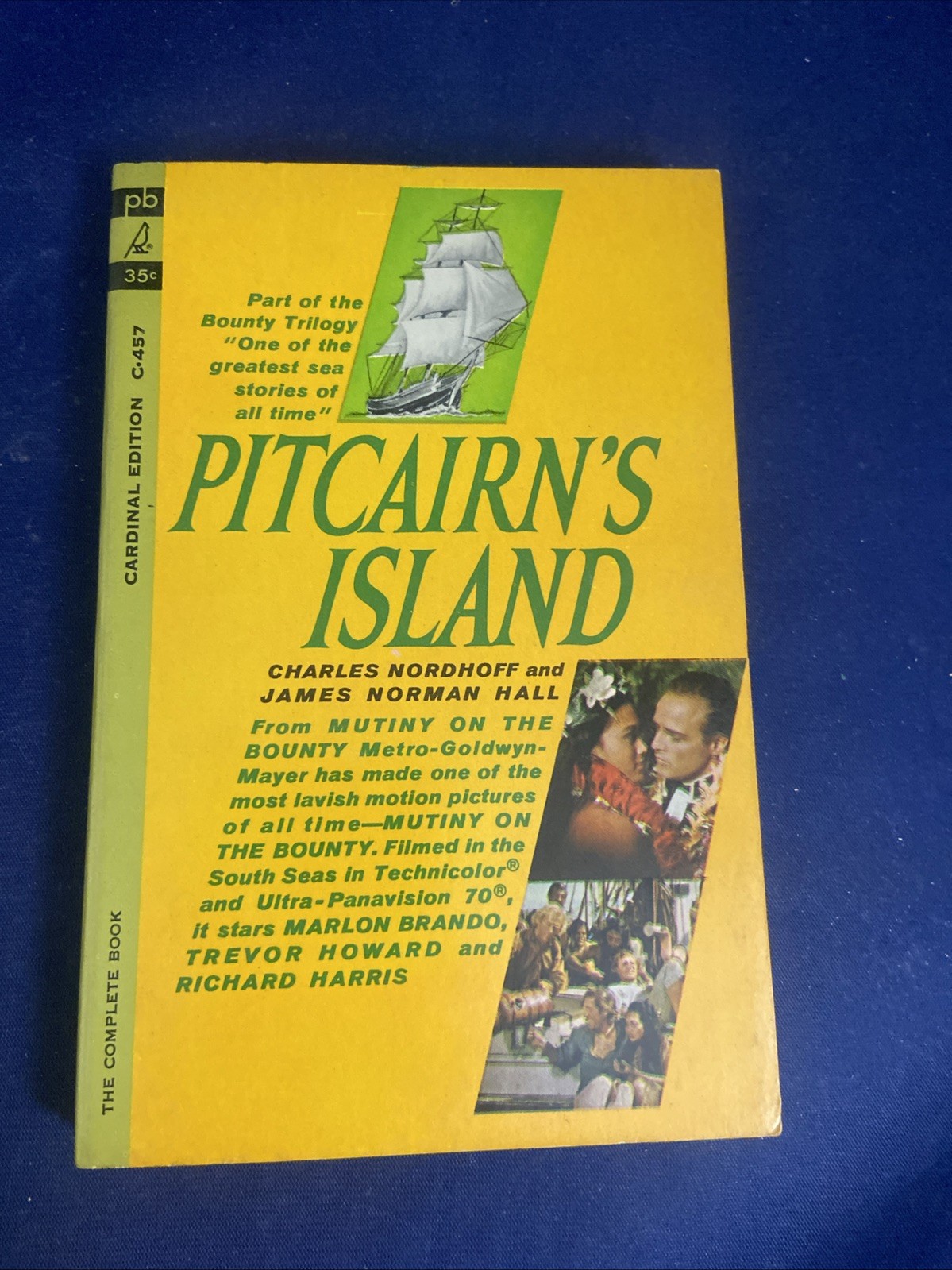 PITICAIRN’S ISLAND-Bounty Trilogy, Book 3-Nordhoff & Hall-Movie Tie-In 1962 Mint