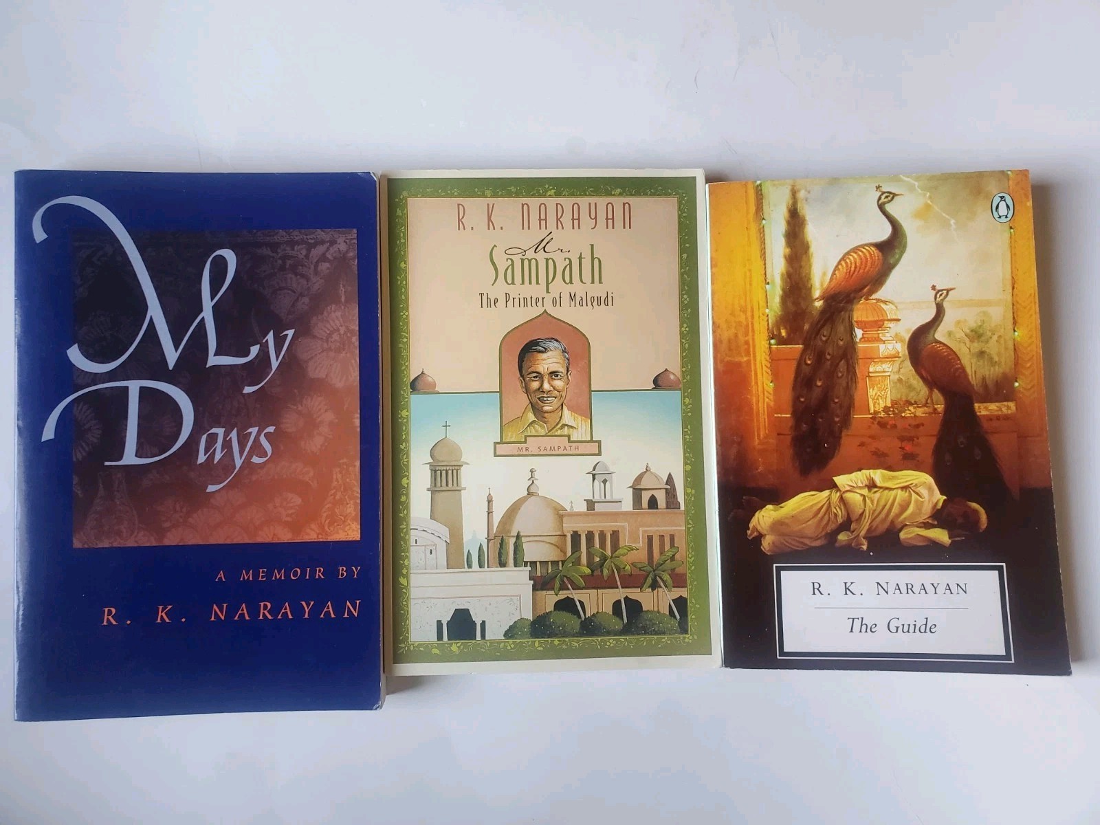 R.K. Narayan Paperback Book Lot My Days Mr. Sampath The Guide