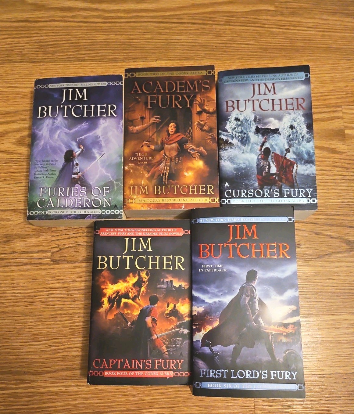 Lot of 5 Codex Alera Books 1-4, And 6 by Jim Butcher Paperback Fantasy Sci-Fi