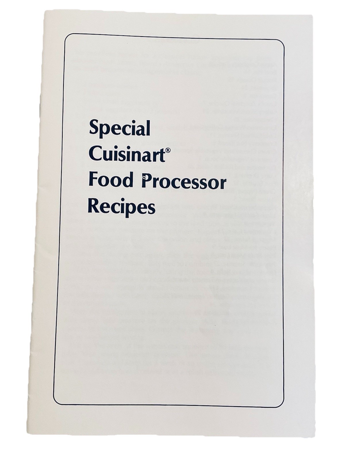 Special Cuisinart Food Processor Recipes Booklet 28 Pages 1976 FREE SHIPPING