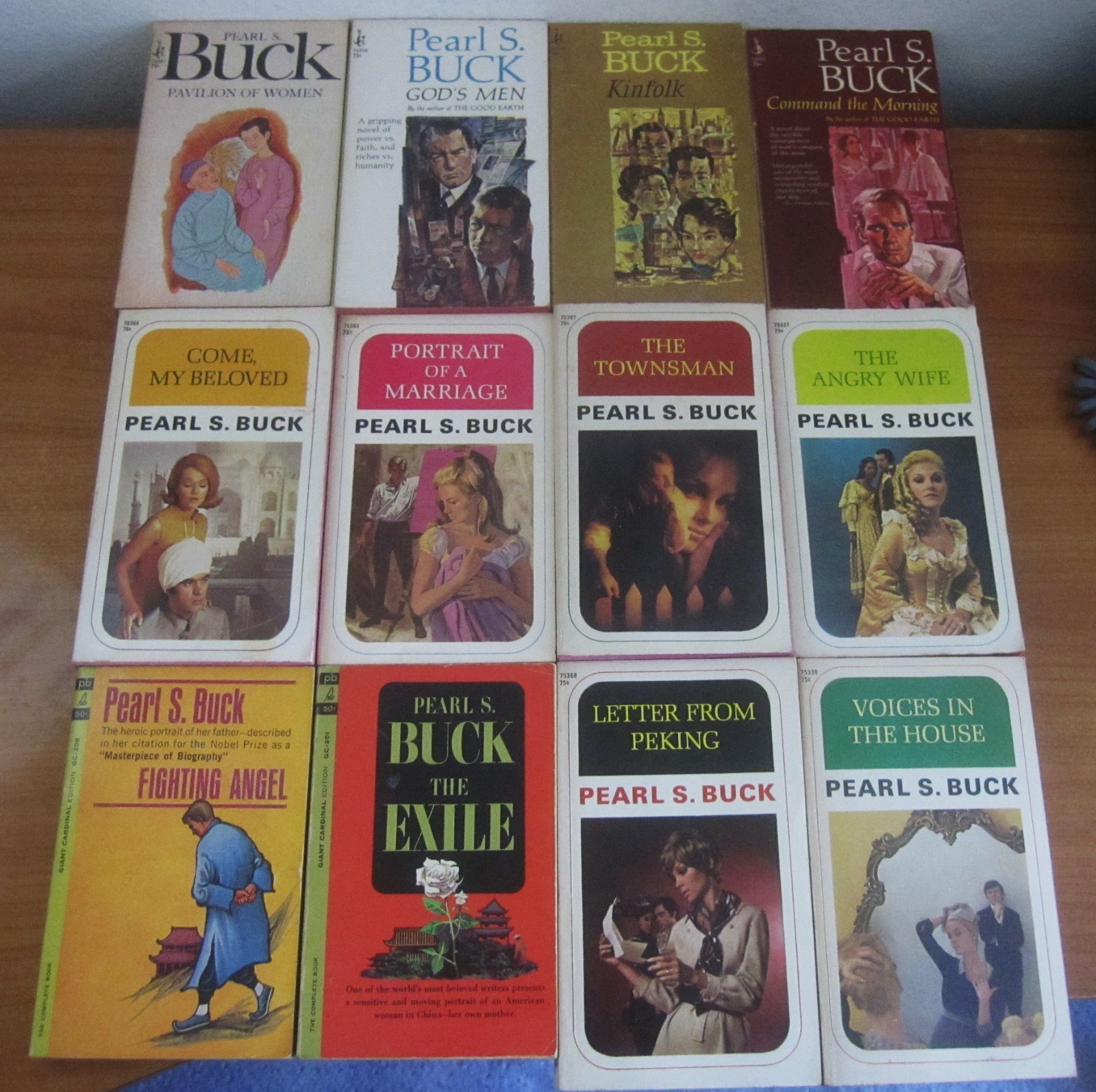 LOT OF 13 PEARL S. BUCK VINTAGE PB BOOKS POCKET 1960s